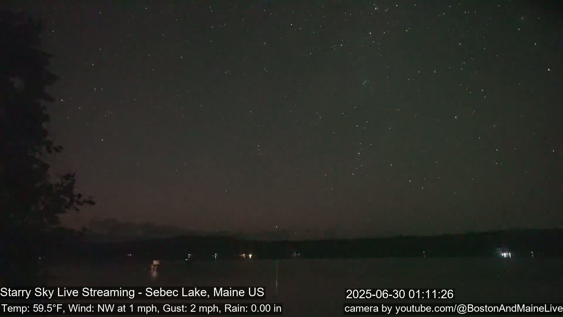 Aurora, Stars, Meteors, Chill Relax Star Live Cam - East  Millinocket, Maine , USA