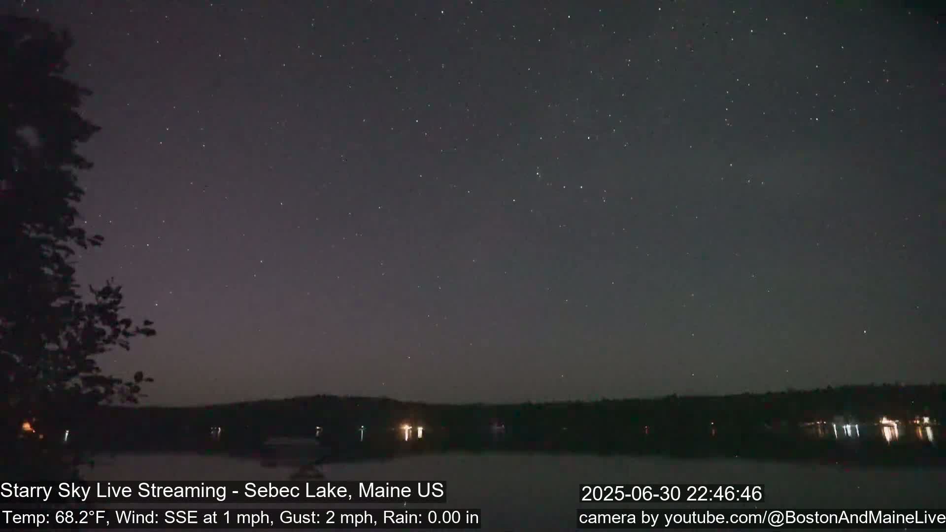 Aurora, Stars, Meteors, Chill Relax Star Live Cam - East  Millinocket, Maine , USA