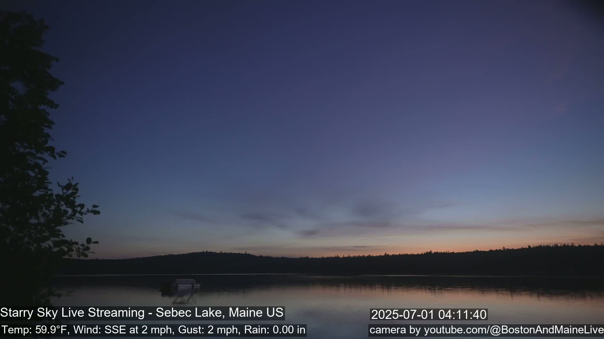 Aurora, Stars, Meteors, Chill Relax Star Live Cam - East  Millinocket, Maine , USA