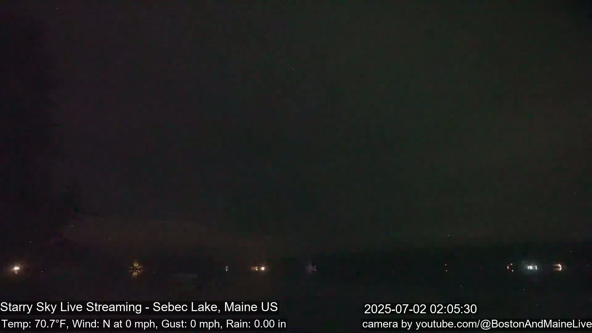 Aurora, Stars, Meteors, Chill Relax Star Live Cam - East  Millinocket, Maine , USA