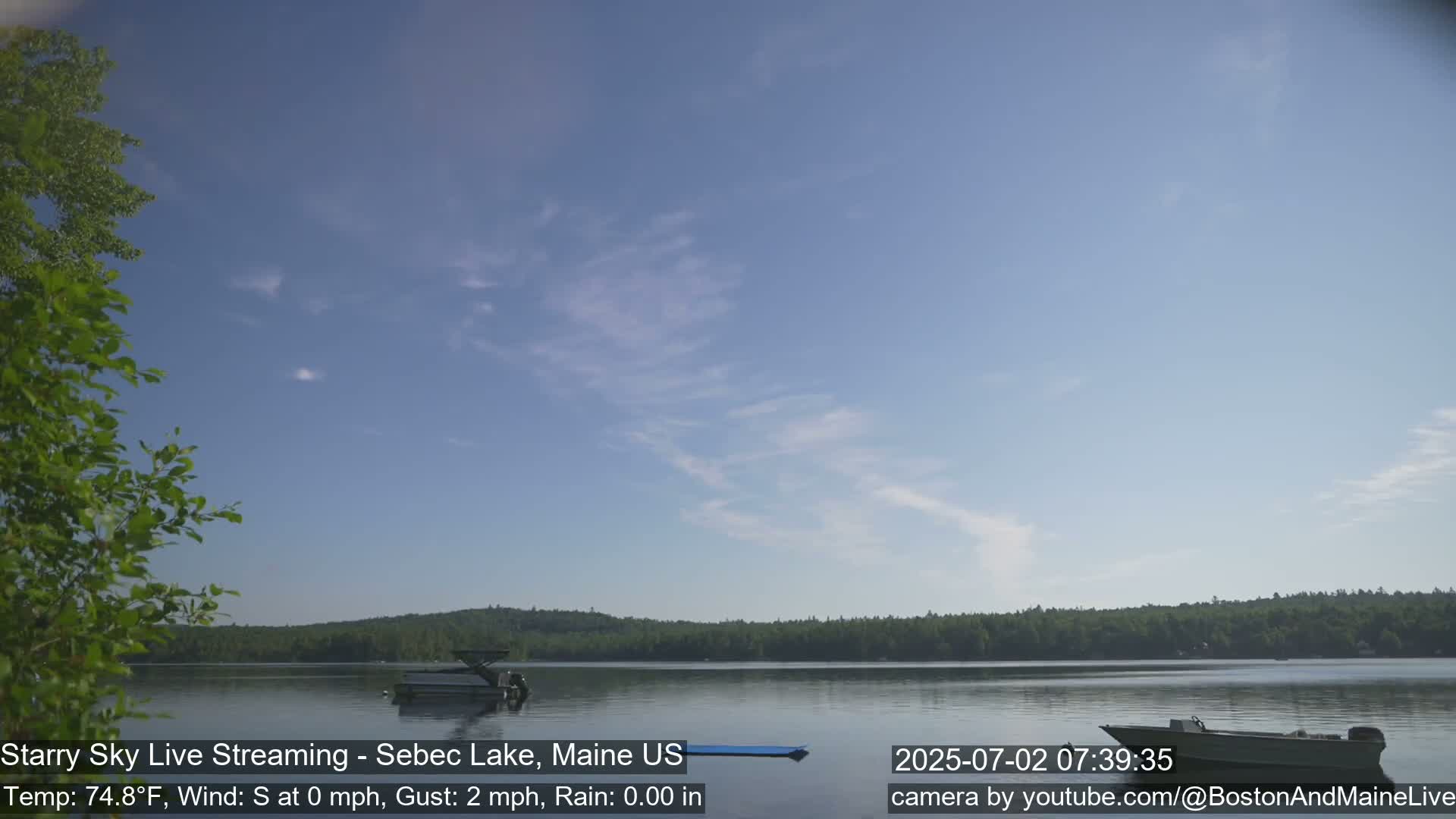 Aurora, Stars, Meteors, Chill Relax Star Live Cam - East  Millinocket, Maine , USA
