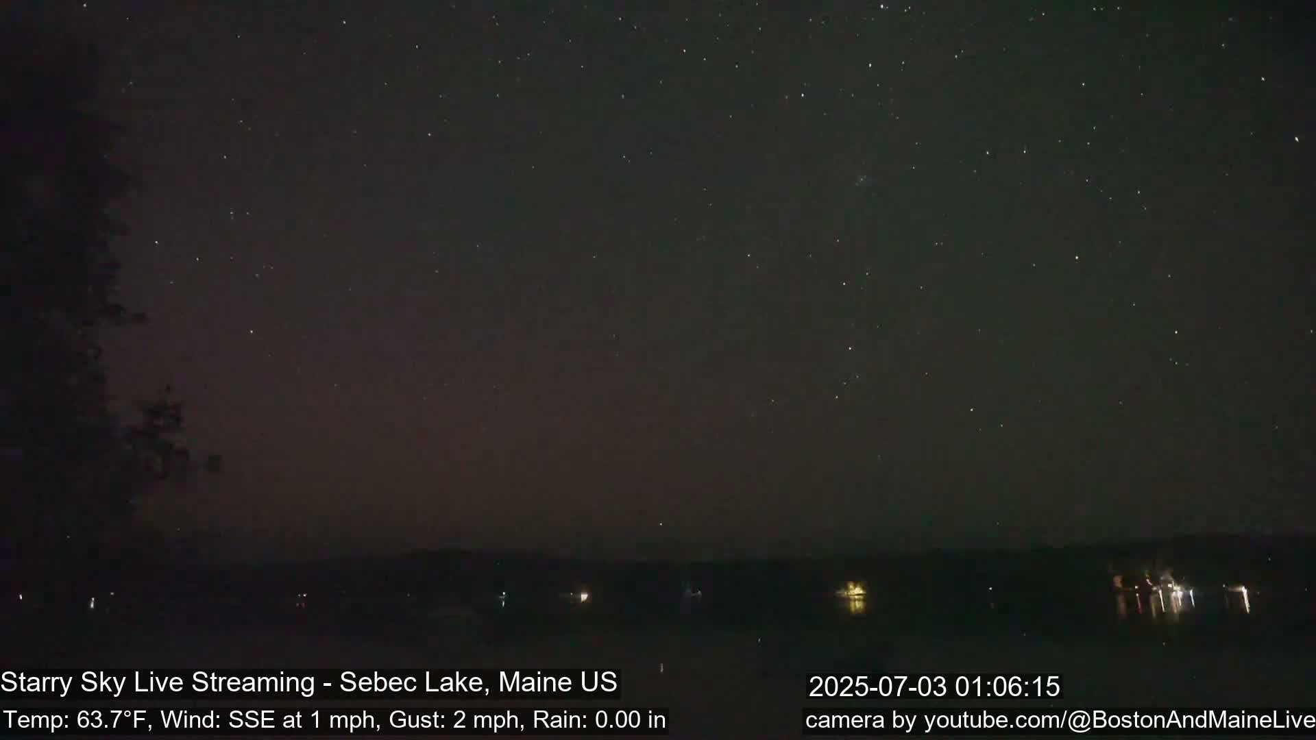 Aurora, Stars, Meteors, Chill Relax Star Live Cam - East  Millinocket, Maine , USA