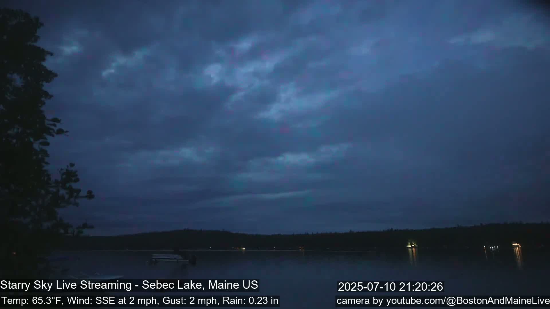 Aurora, Stars, Meteors, Chill Relax Star Live Cam - East  Millinocket, Maine , USA