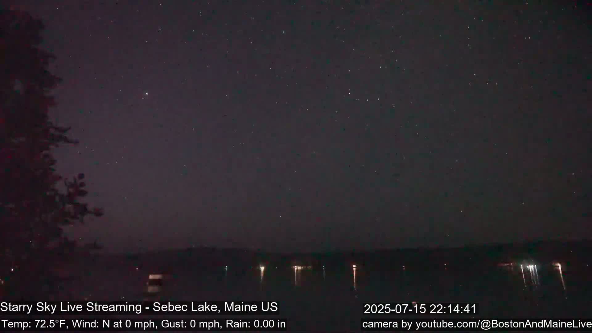 Aurora, Stars, Meteors, Chill Relax Star Live Cam - East  Millinocket, Maine , USA