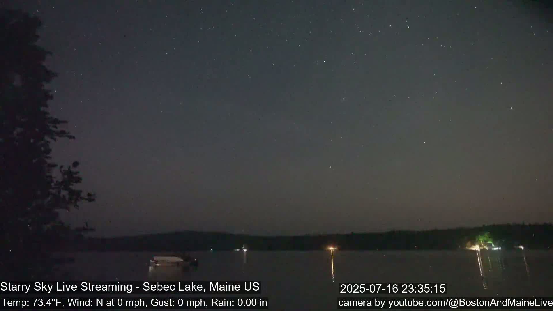 Aurora, Stars, Meteors, Chill Relax Star Live Cam - East  Millinocket, Maine , USA