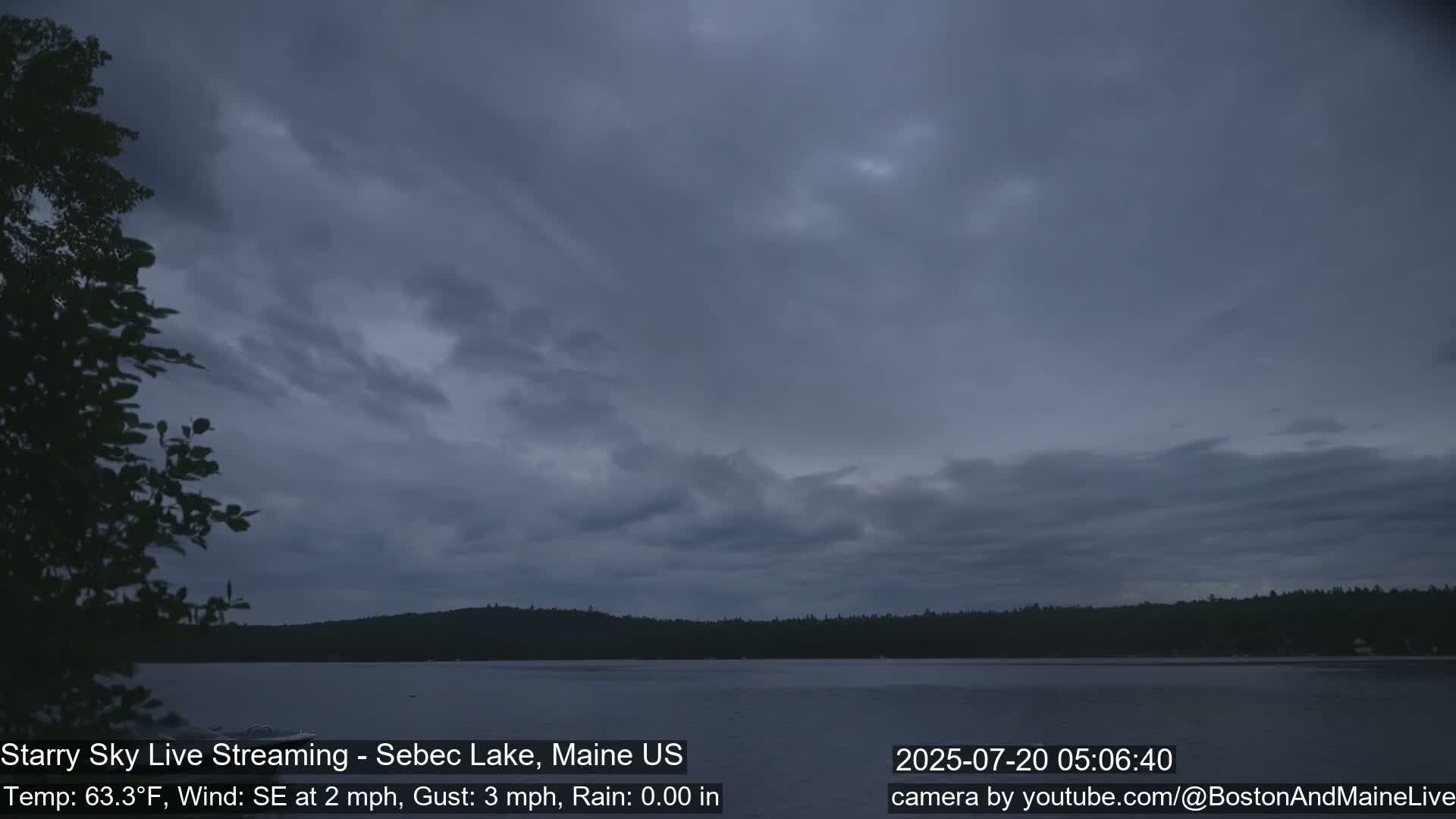 Aurora, Stars, Meteors, Chill Relax Star Live Cam - East  Millinocket, Maine , USA