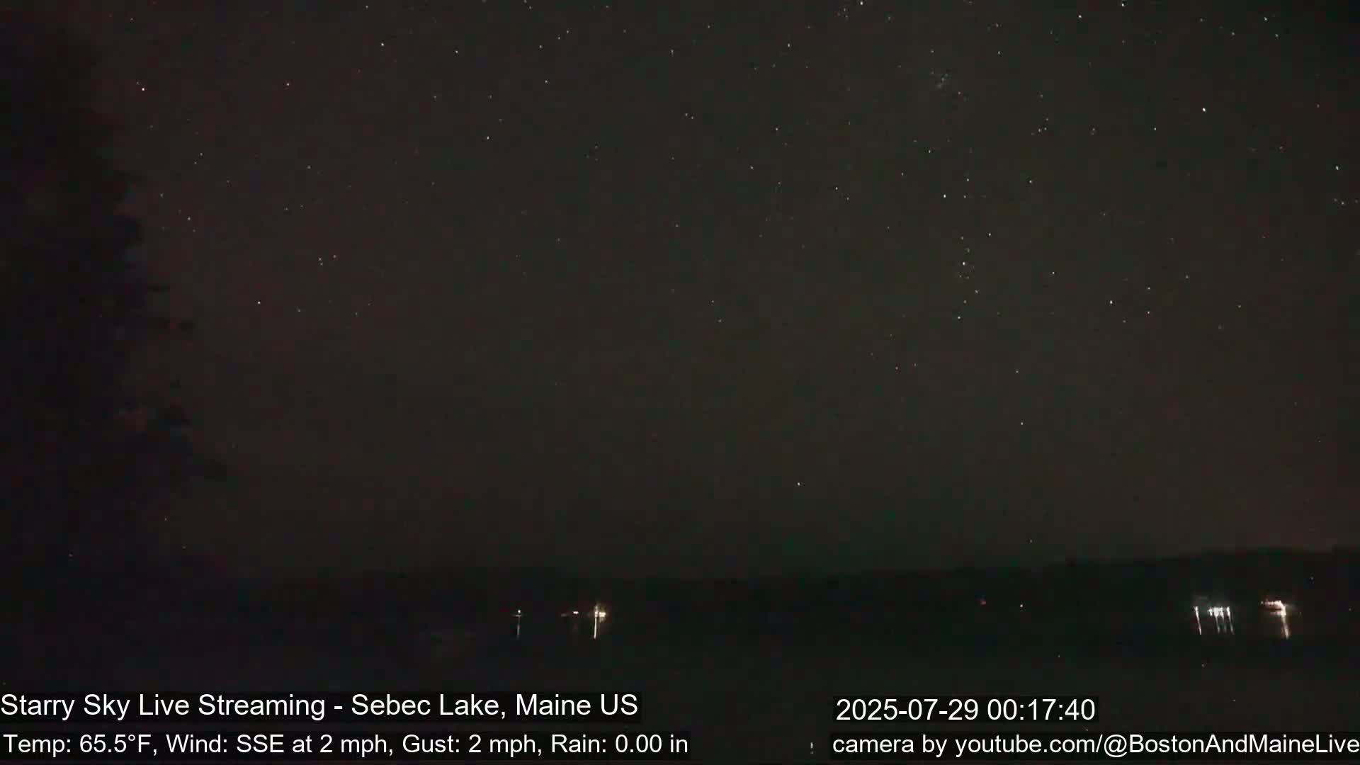 Aurora, Stars, Meteors, Chill Relax Star Live Cam - East  Millinocket, Maine , USA