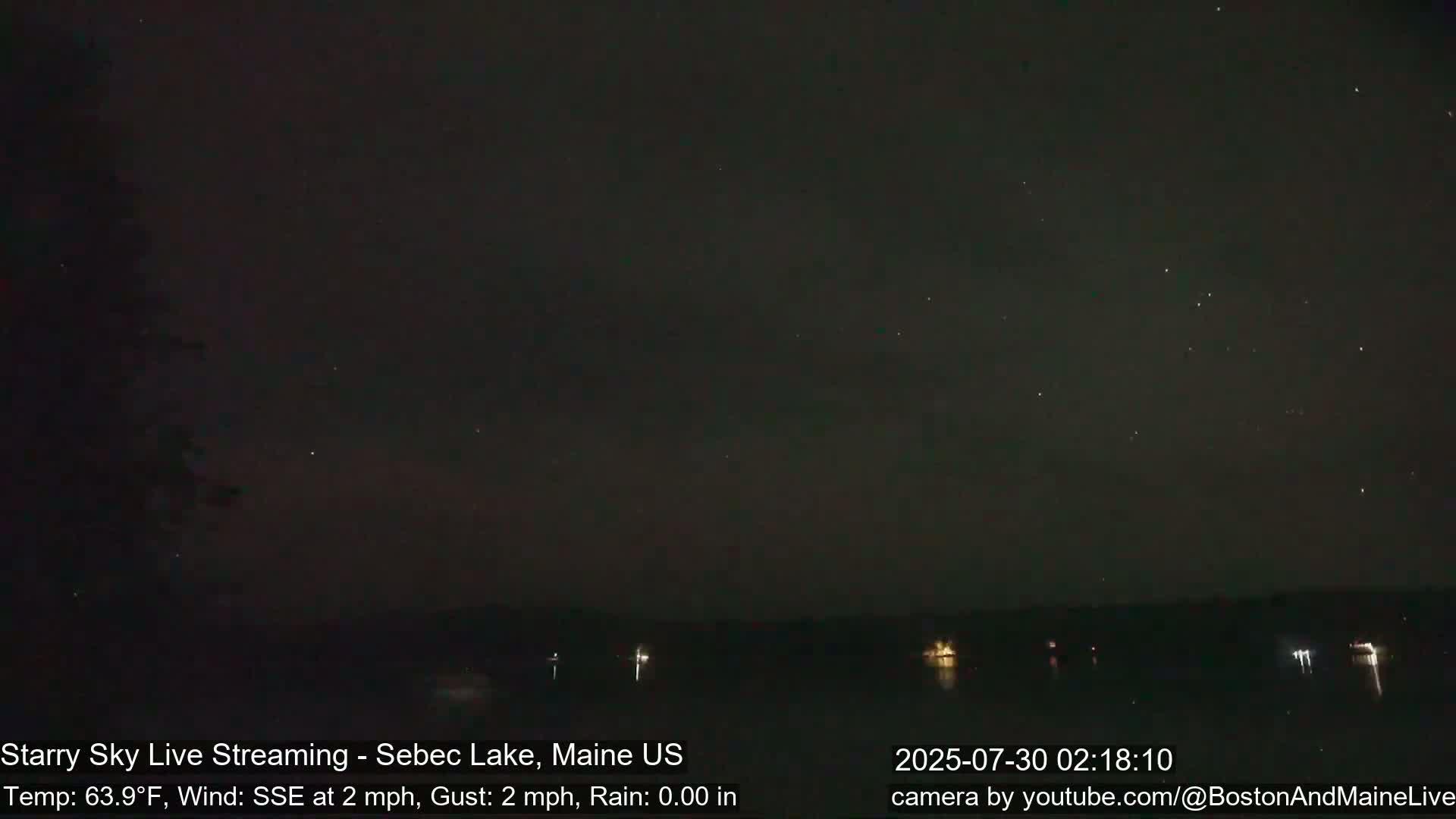 Aurora, Stars, Meteors, Chill Relax Star Live Cam - East  Millinocket, Maine , USA