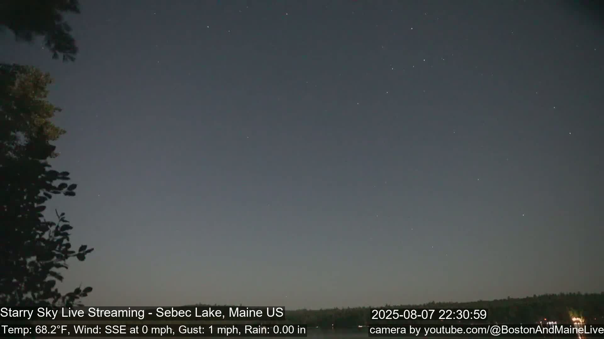 Aurora, Stars, Meteors, Chill Relax Star Live Cam - East  Millinocket, Maine , USA