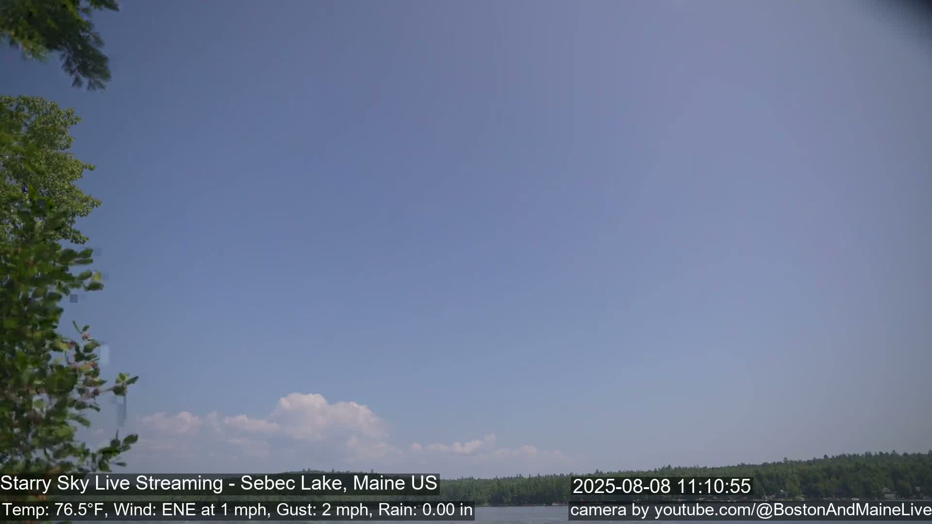 Aurora, Stars, Meteors, Chill Relax Star Live Cam - East  Millinocket, Maine , USA