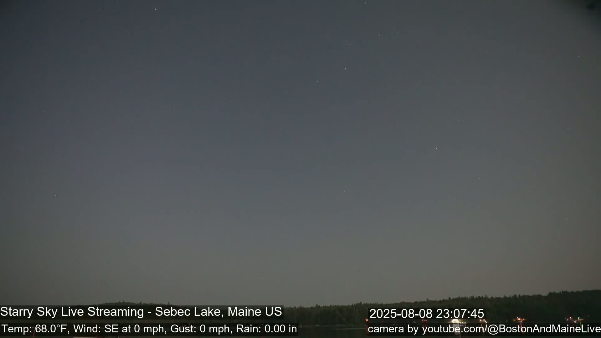 Aurora, Stars, Meteors, Chill Relax Star Live Cam - East  Millinocket, Maine , USA