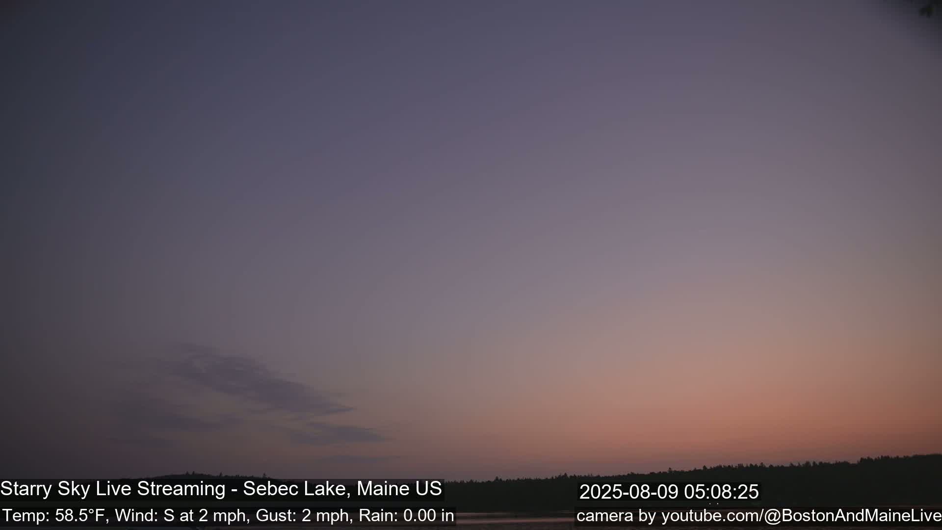 Aurora, Stars, Meteors, Chill Relax Star Live Cam - East  Millinocket, Maine , USA