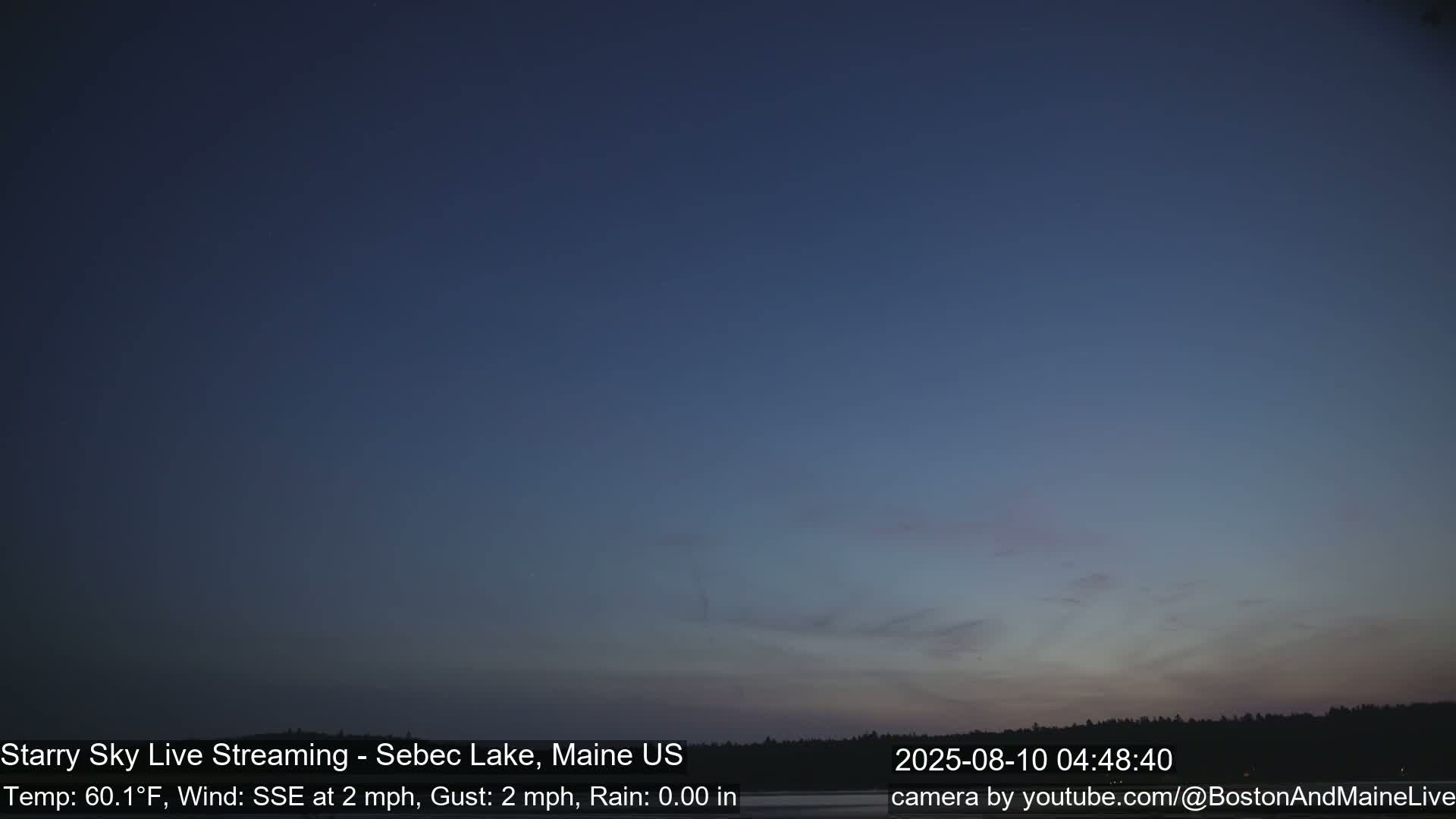 Aurora, Stars, Meteors, Chill Relax Star Live Cam - East  Millinocket, Maine , USA