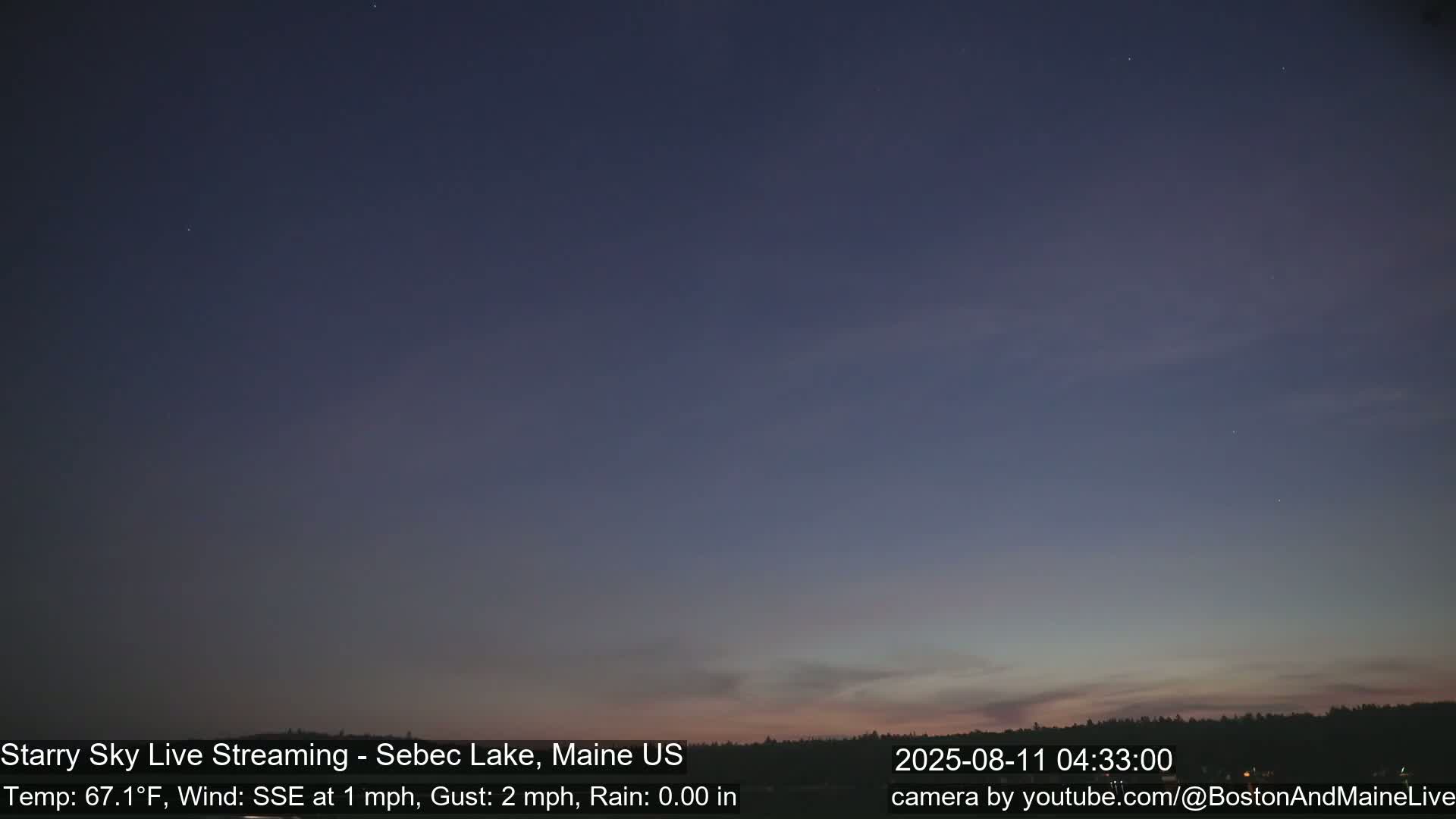 Aurora, Stars, Meteors, Chill Relax Star Live Cam - East  Millinocket, Maine , USA
