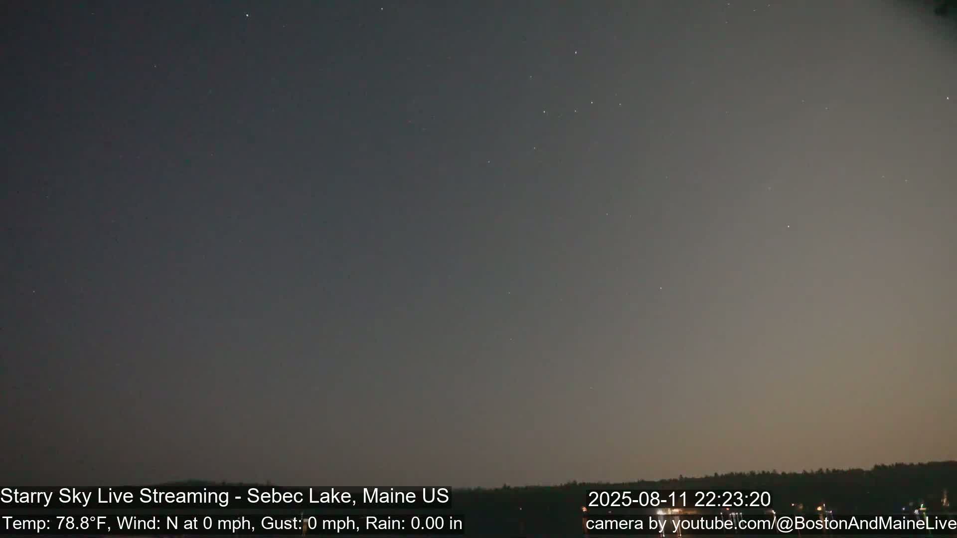 Aurora, Stars, Meteors, Chill Relax Star Live Cam - East  Millinocket, Maine , USA