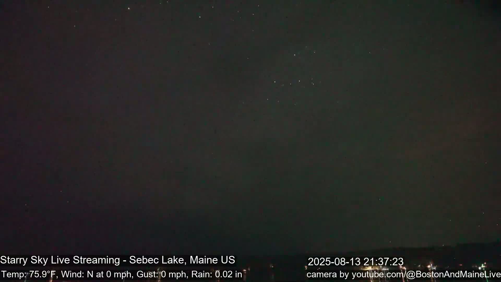 Aurora, Stars, Meteors, Chill Relax Star Live Cam - East  Millinocket, Maine , USA
