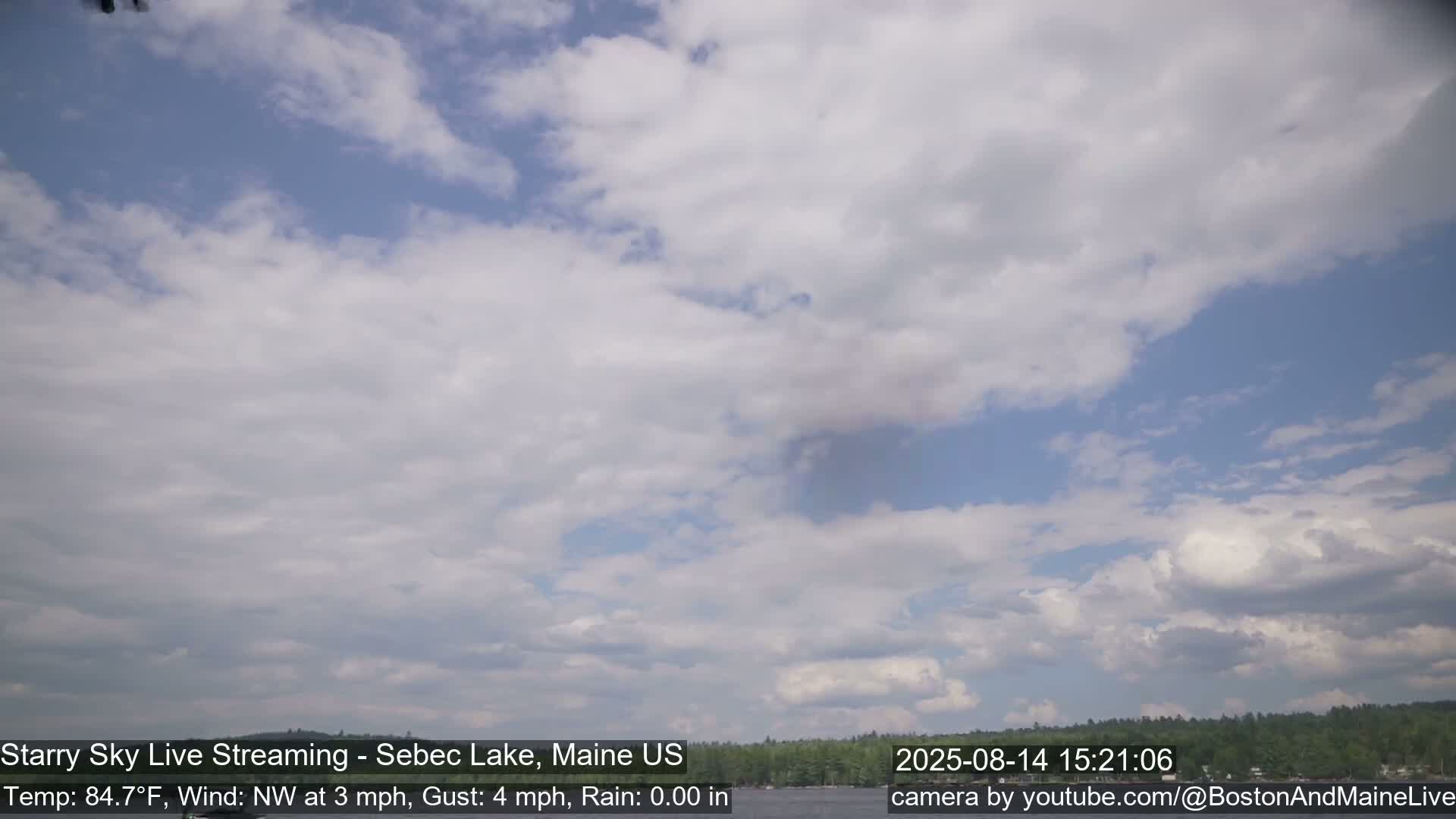 Aurora, Stars, Meteors, Chill Relax Star Live Cam - East  Millinocket, Maine , USA