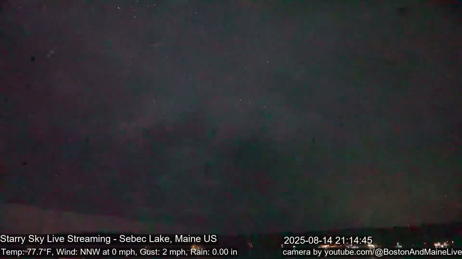 Aurora, Stars, Meteors, Chill Relax Star Live Cam - East  Millinocket, Maine , USA