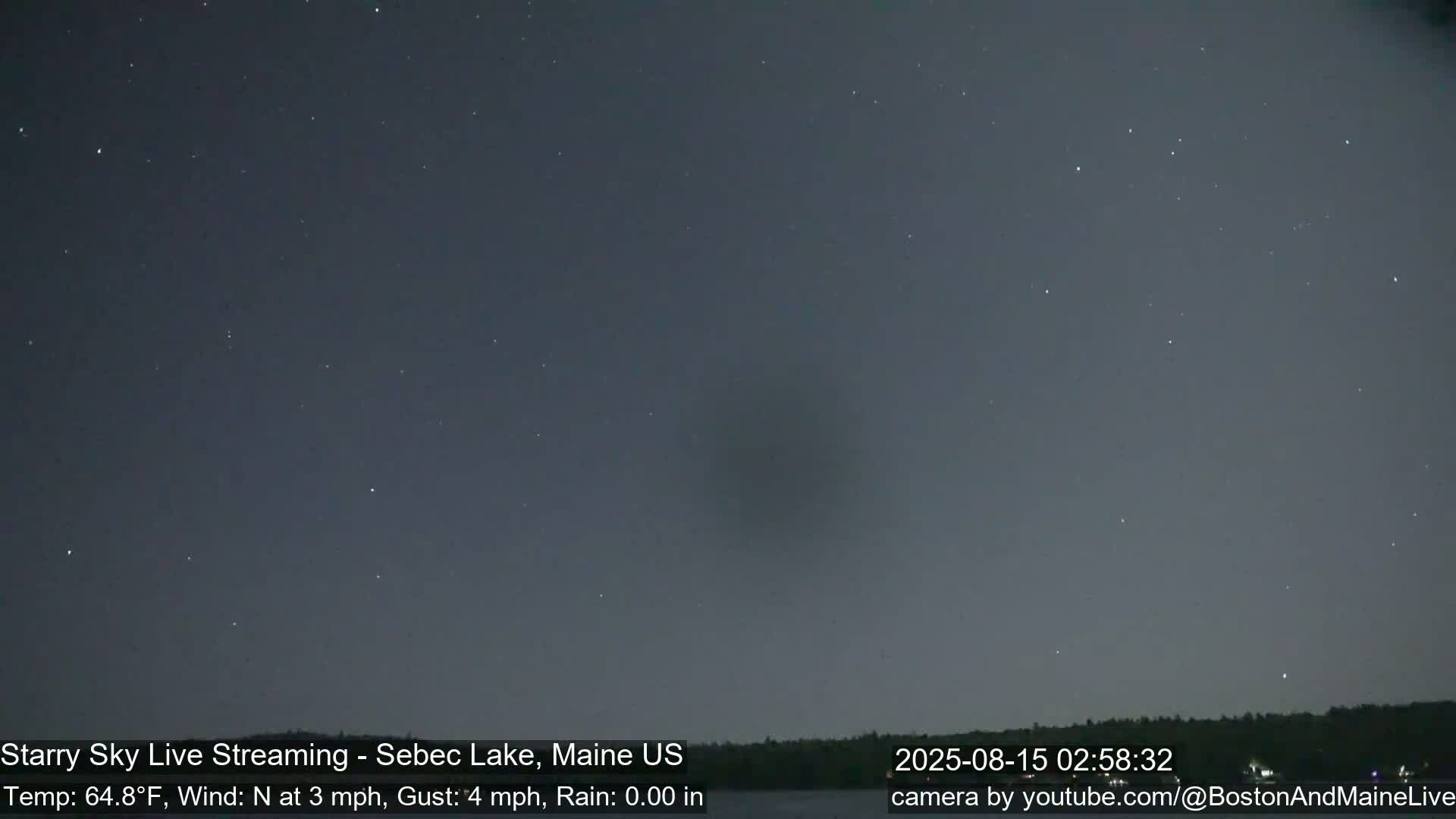 Aurora, Stars, Meteors, Chill Relax Star Live Cam - East  Millinocket, Maine , USA