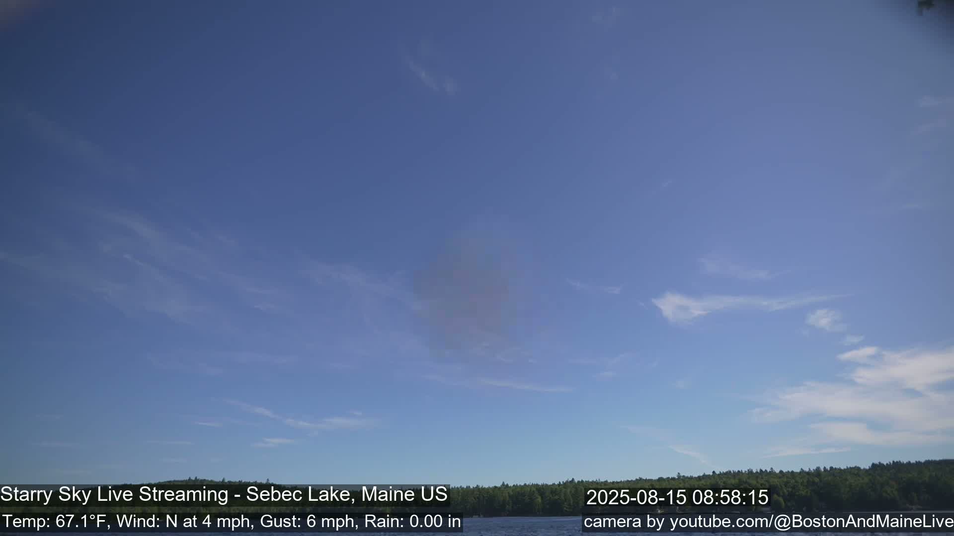 A calm, overcast sky over a lake at 72.5°F with no wind or rain.