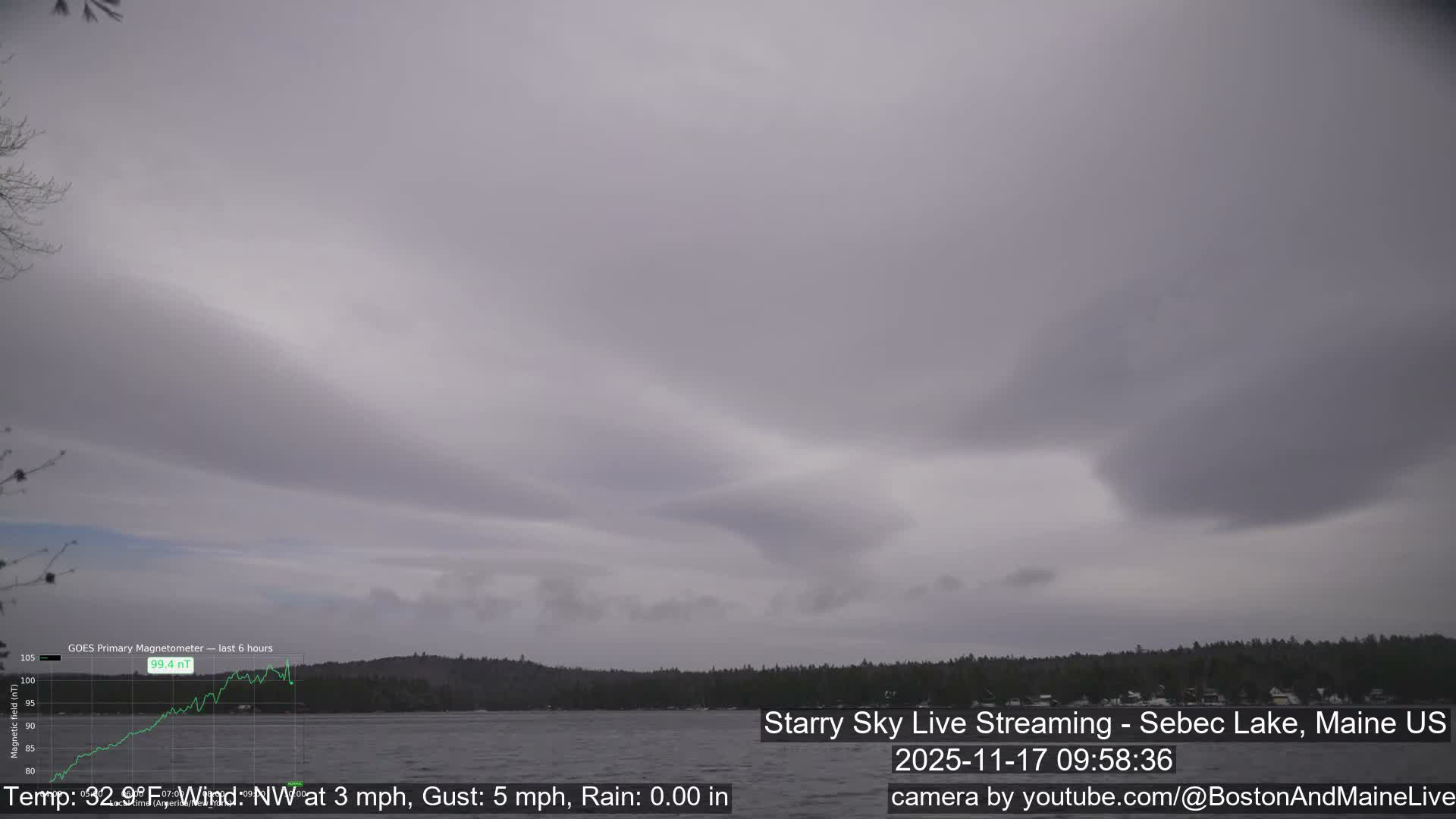 Sebec Lake, Aurora, Stars, Meteors, Chill Relax Star Live Cam - East  Millinocket, Maine , USA