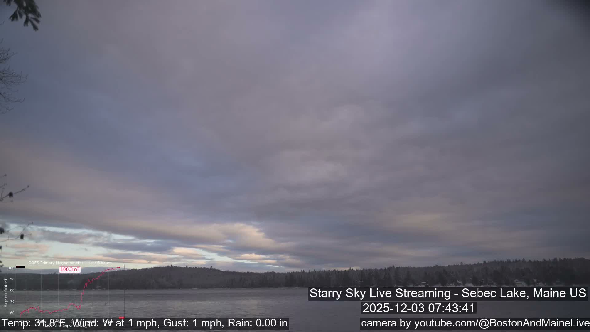 Sebec Lake, Aurora, Stars, Meteors, Chill Relax Star Live Cam - East  Millinocket, Maine , USA