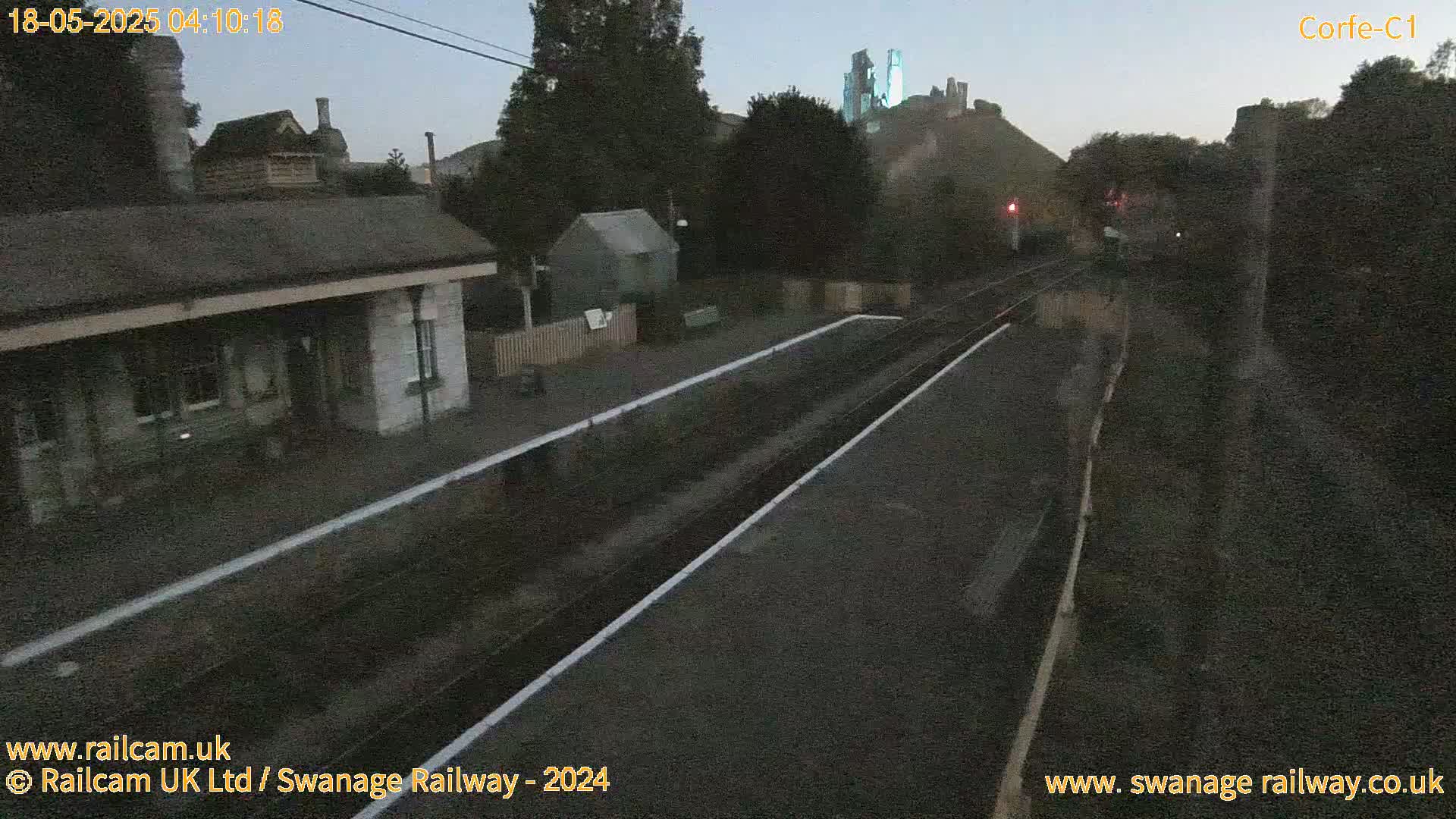 Corfe Castle View & Corfe Railway Station Live Cam - Purbeck, Dorset, South West, England, United Kingdom