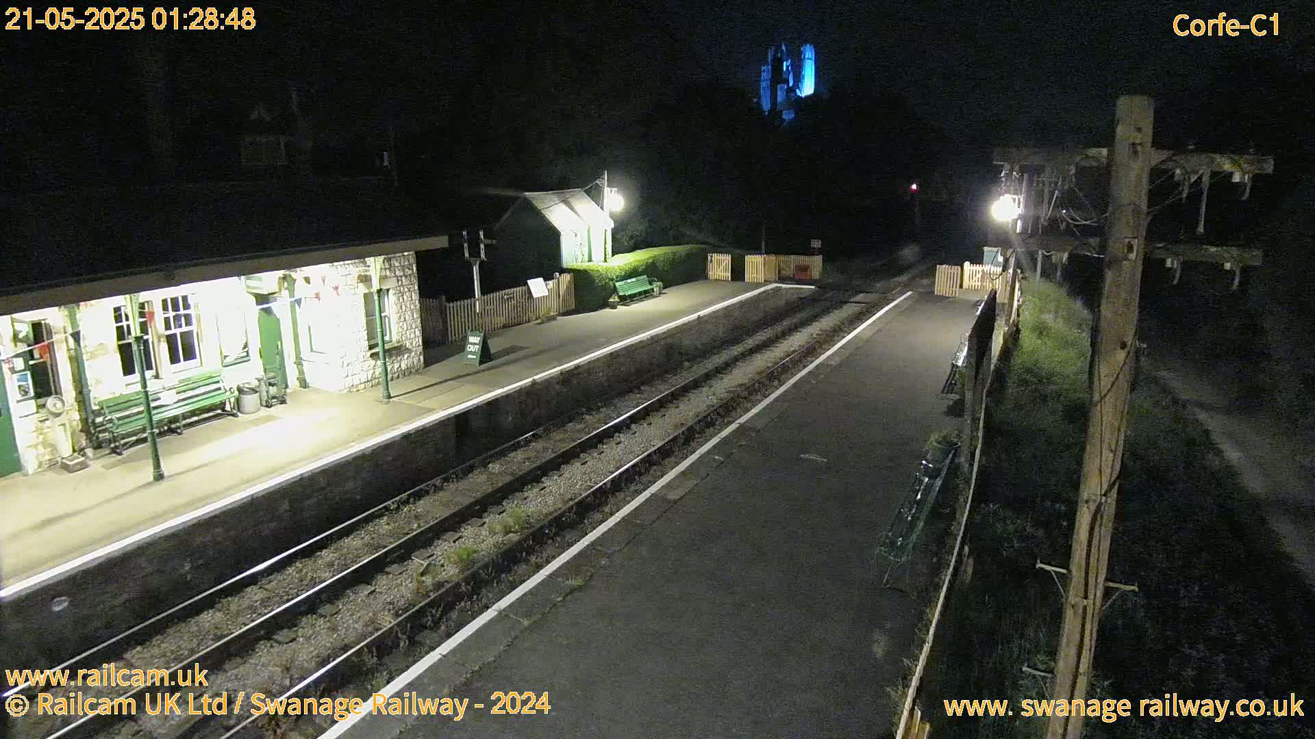 Corfe Castle View & Corfe Railway Station Live Cam - Purbeck, Dorset, South West, England, United Kingdom