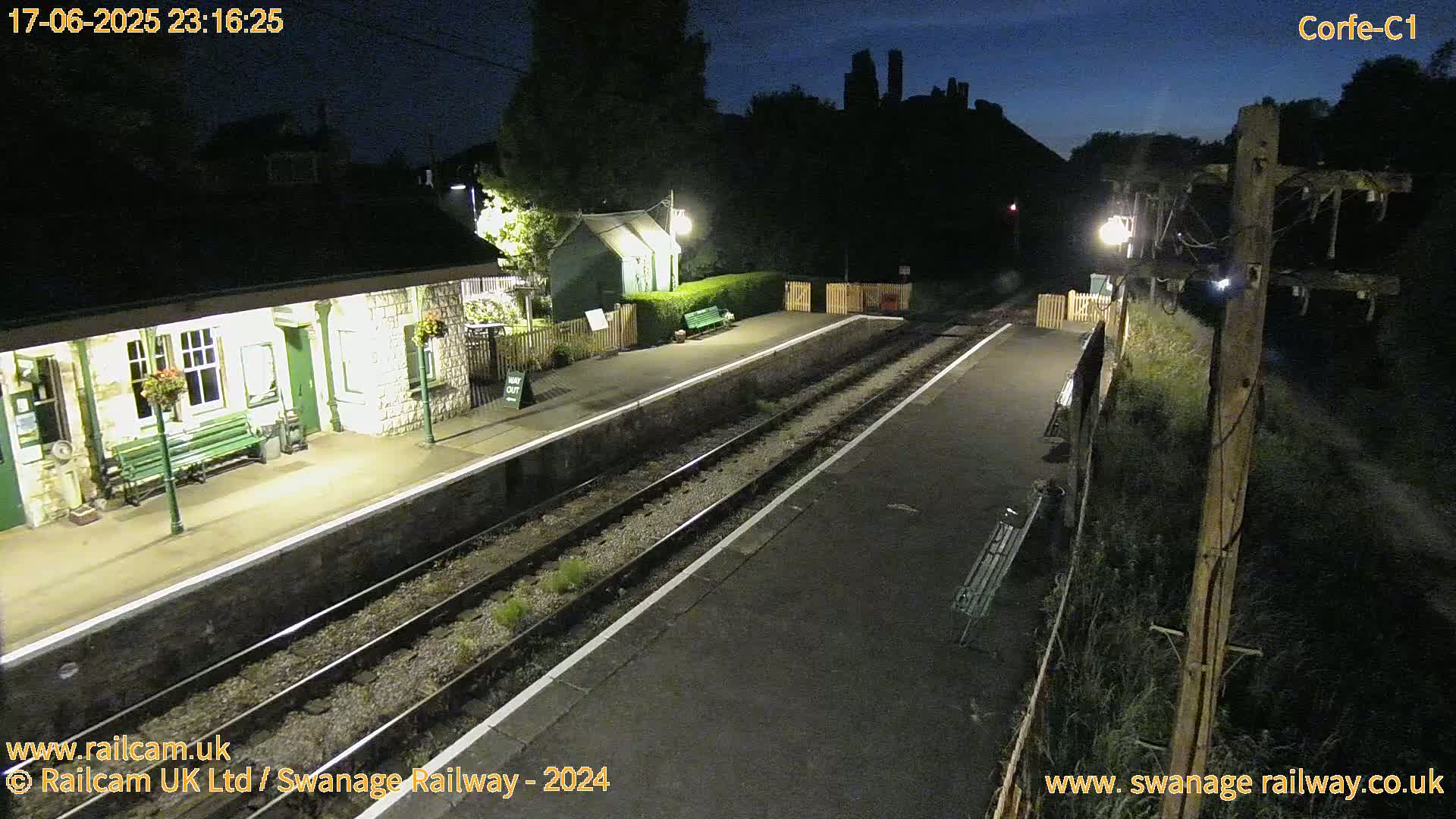 Corfe Castle View & Corfe Railway Station Live Cam - Purbeck, Dorset, South West, England, United Kingdom