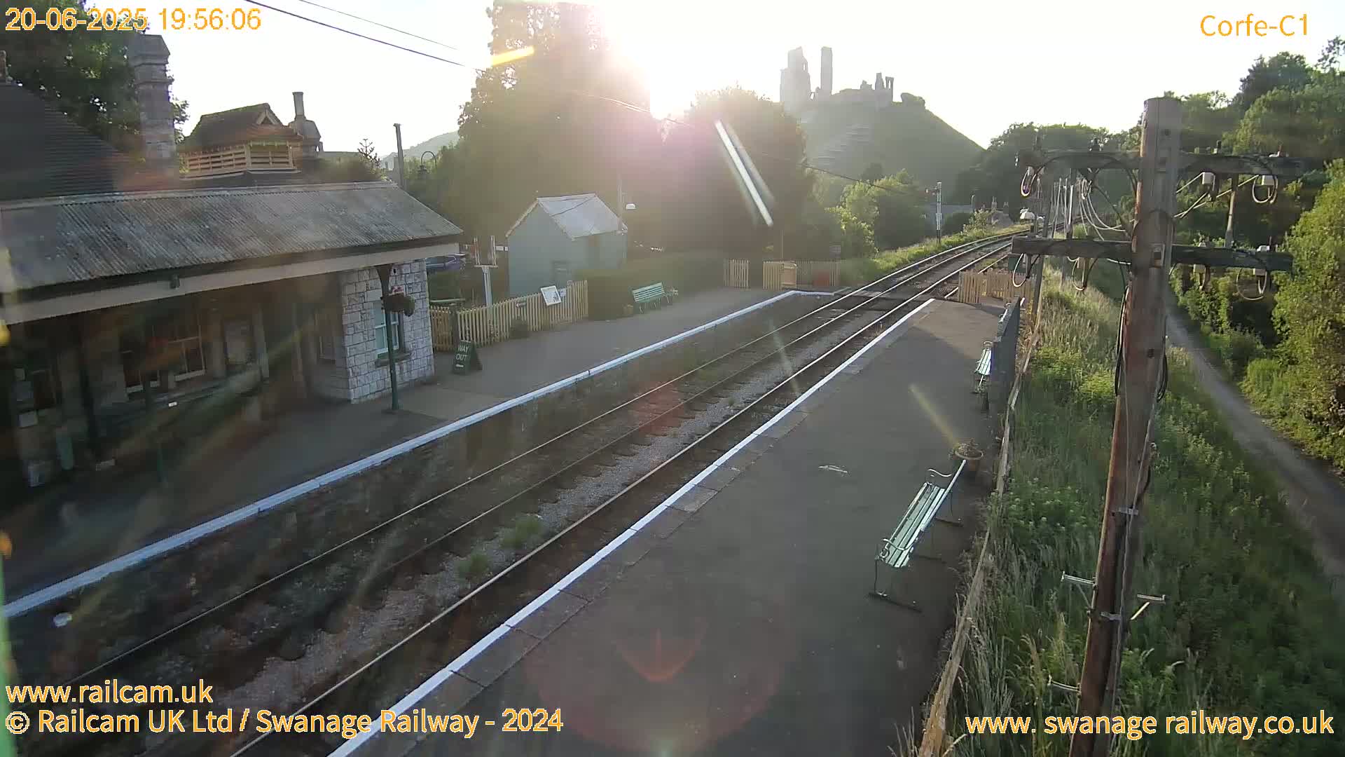 Corfe Castle View & Corfe Railway Station Live Cam - Purbeck, Dorset, South West, England, United Kingdom