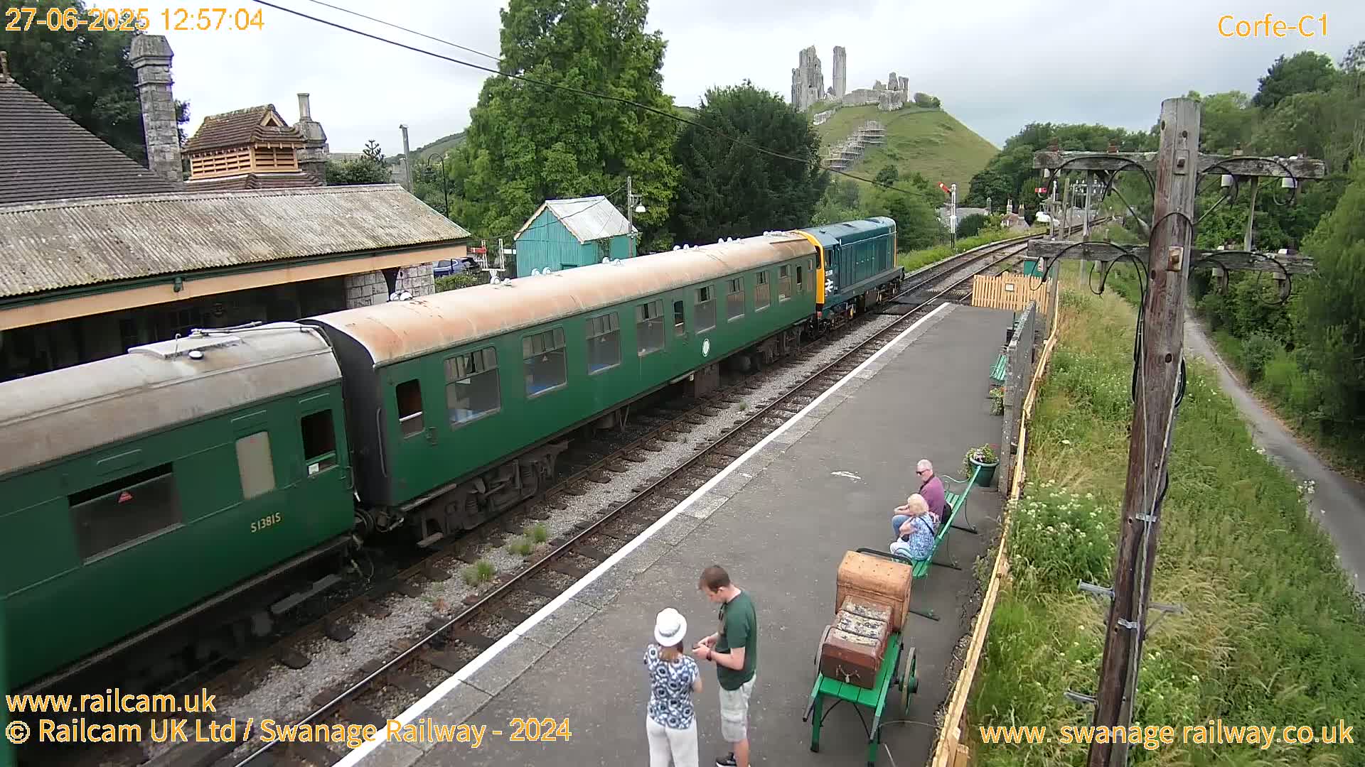 Corfe Castle View & Corfe Railway Station Live Cam - Purbeck, Dorset, South West, England, United Kingdom