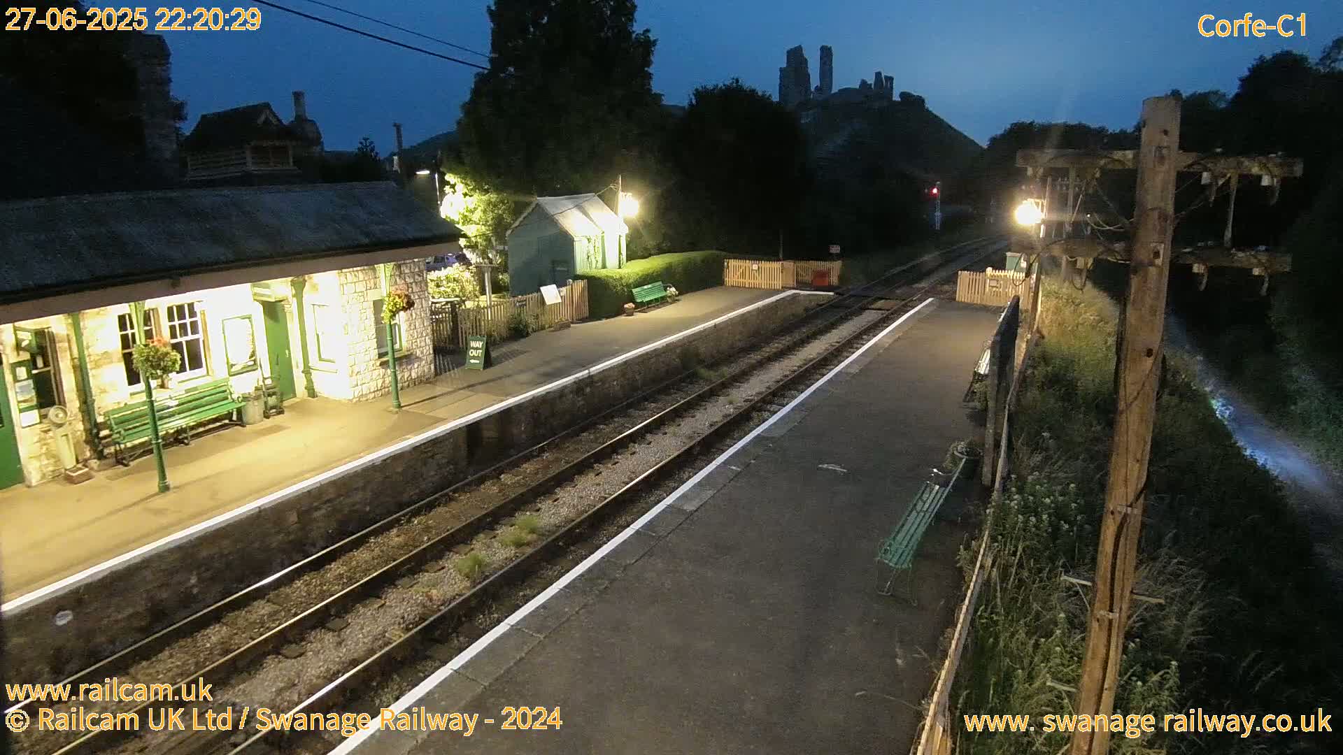 Corfe Castle View & Corfe Railway Station Live Cam - Purbeck, Dorset, South West, England, United Kingdom