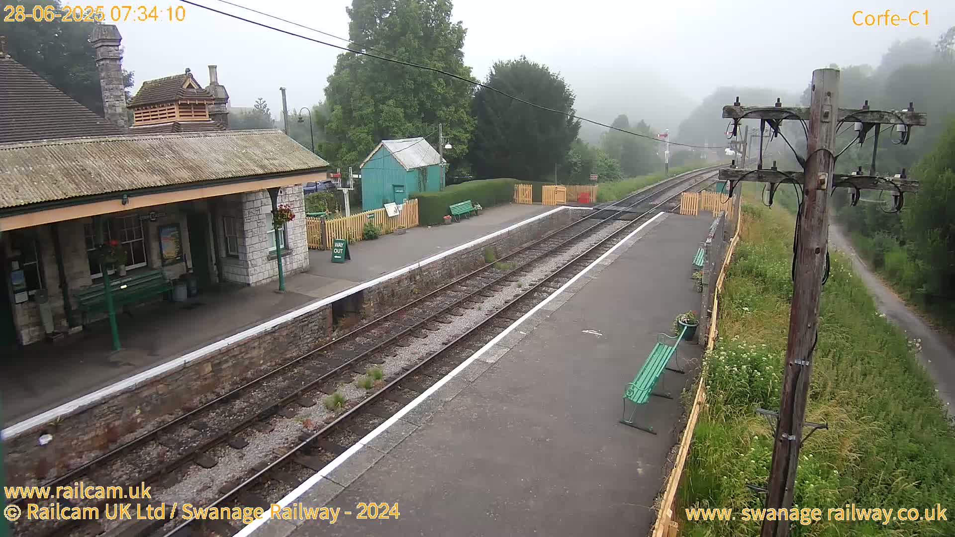 Corfe Castle View & Corfe Railway Station Live Cam - Purbeck, Dorset, South West, England, United Kingdom