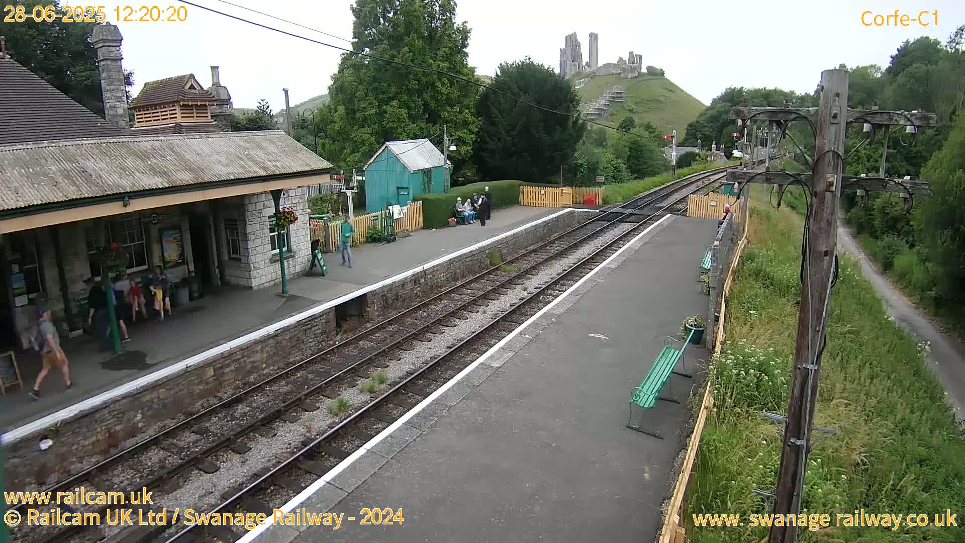 Corfe Castle View & Corfe Railway Station Live Cam - Purbeck, Dorset, South West, England, United Kingdom