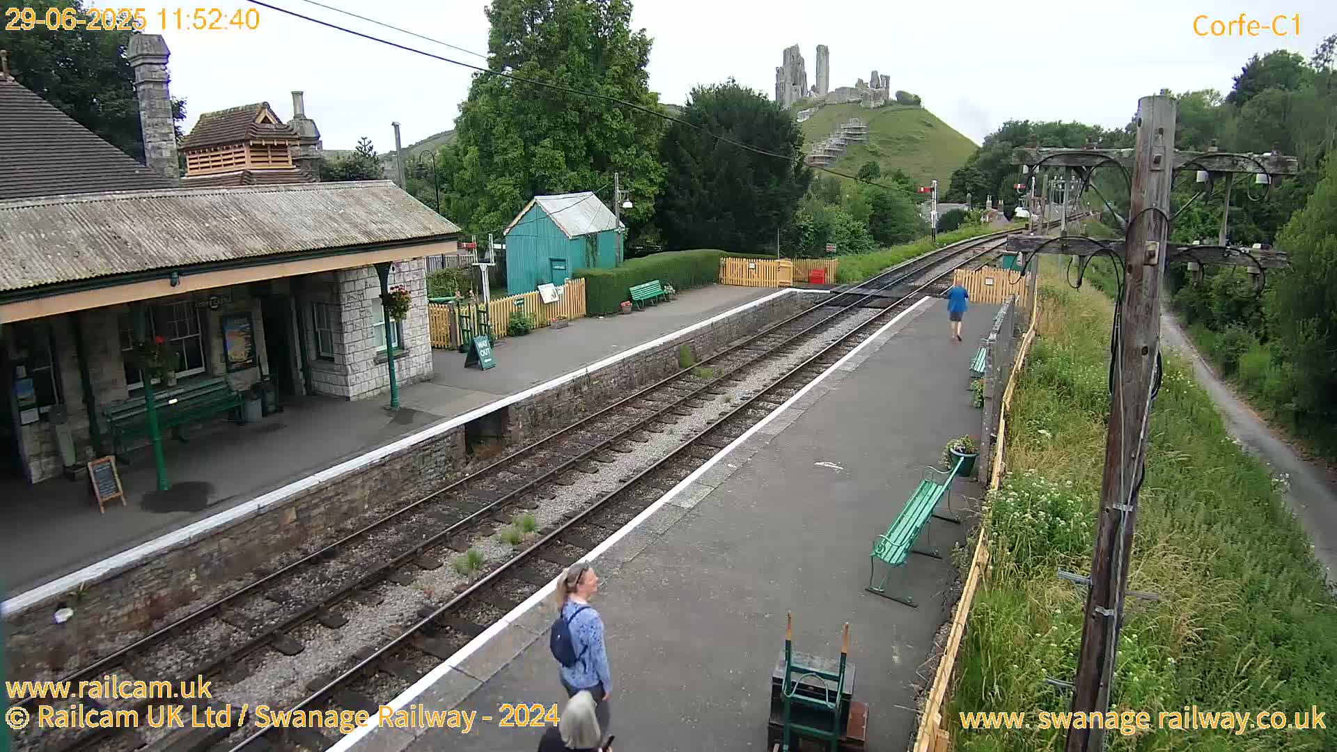 Corfe Castle View & Corfe Railway Station Live Cam - Purbeck, Dorset, South West, England, United Kingdom