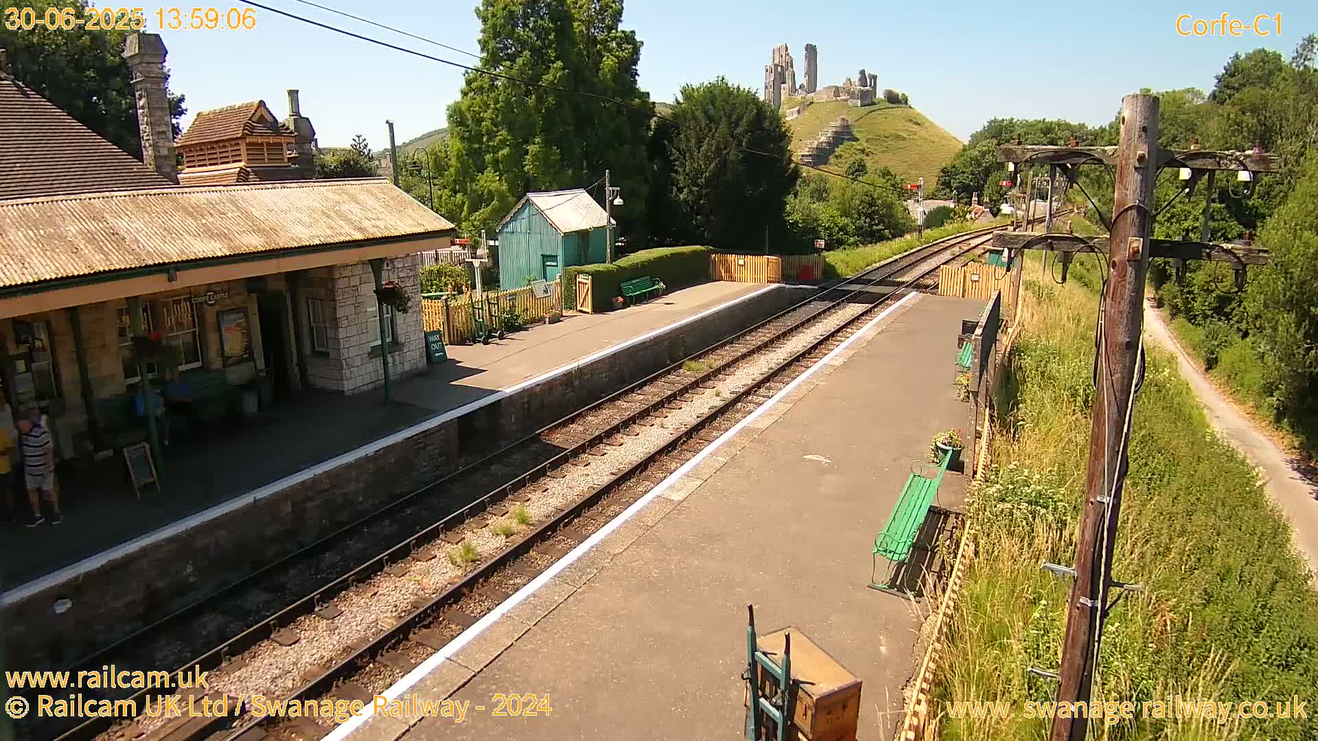 Corfe Castle View & Corfe Railway Station Live Cam - Purbeck, Dorset, South West, England, United Kingdom