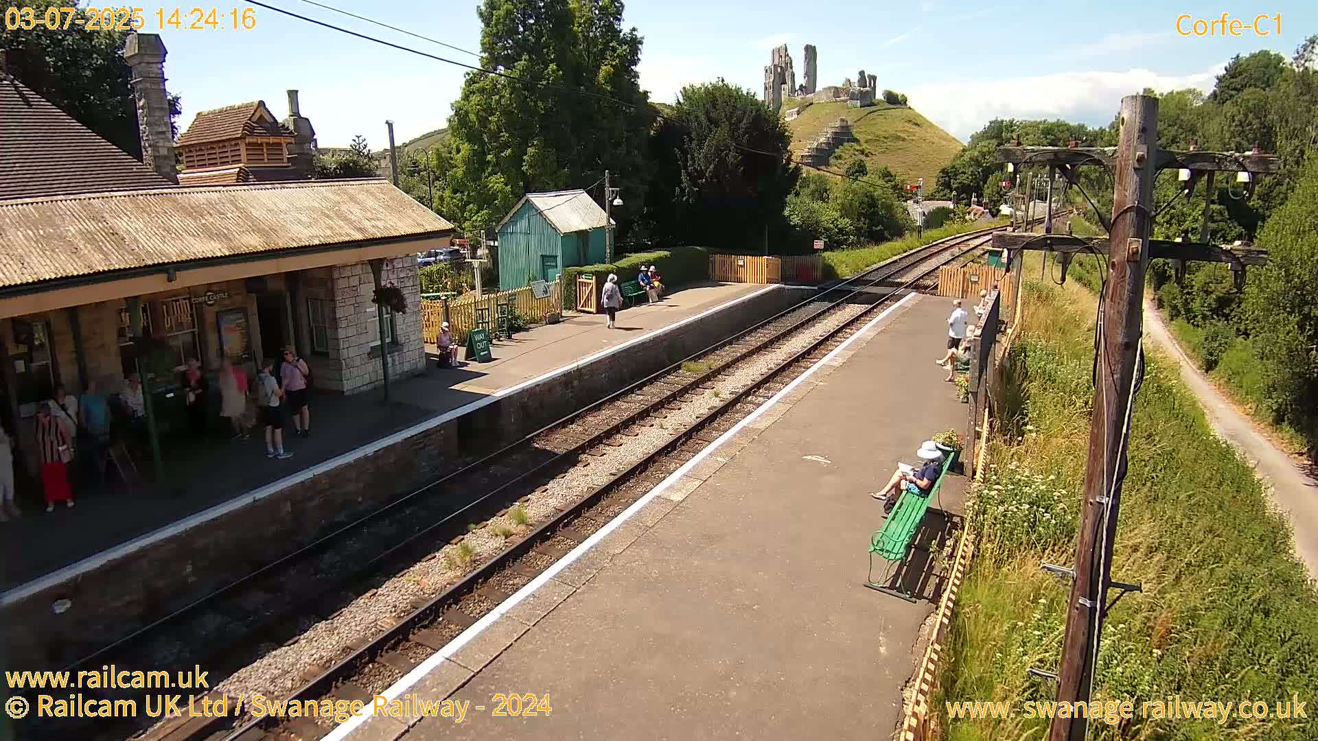 Corfe Castle View & Corfe Railway Station Live Cam - Purbeck, Dorset, South West, England, United Kingdom