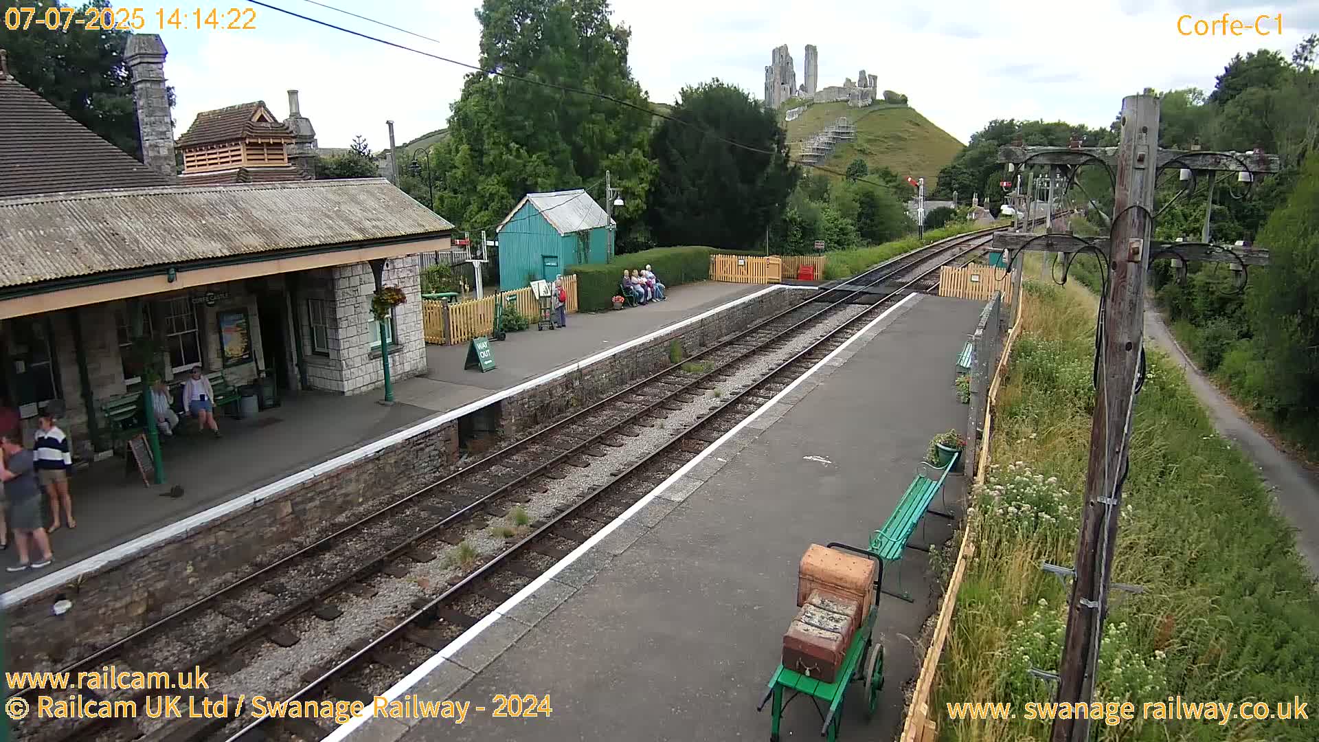 Corfe Castle View & Corfe Railway Station Live Cam - Purbeck, Dorset, South West, England, United Kingdom