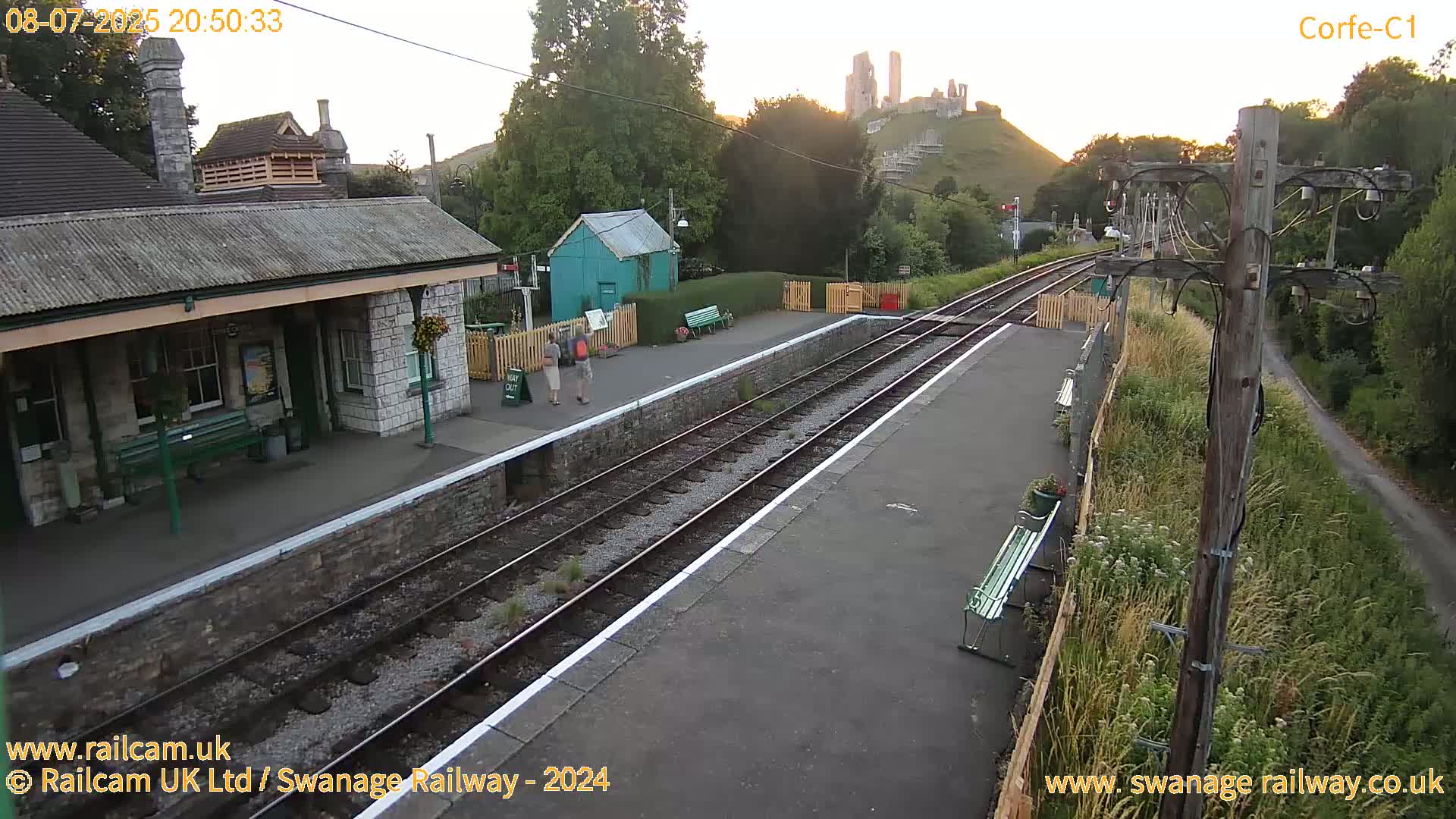 Corfe Castle View & Corfe Railway Station Live Cam - Purbeck, Dorset, South West, England, United Kingdom