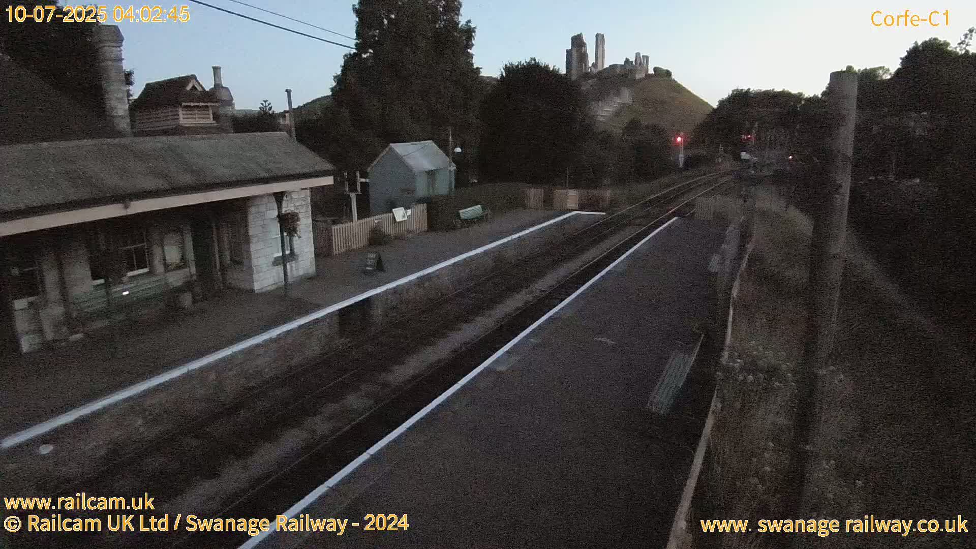 Corfe Castle View & Corfe Railway Station Live Cam - Purbeck, Dorset, South West, England, United Kingdom