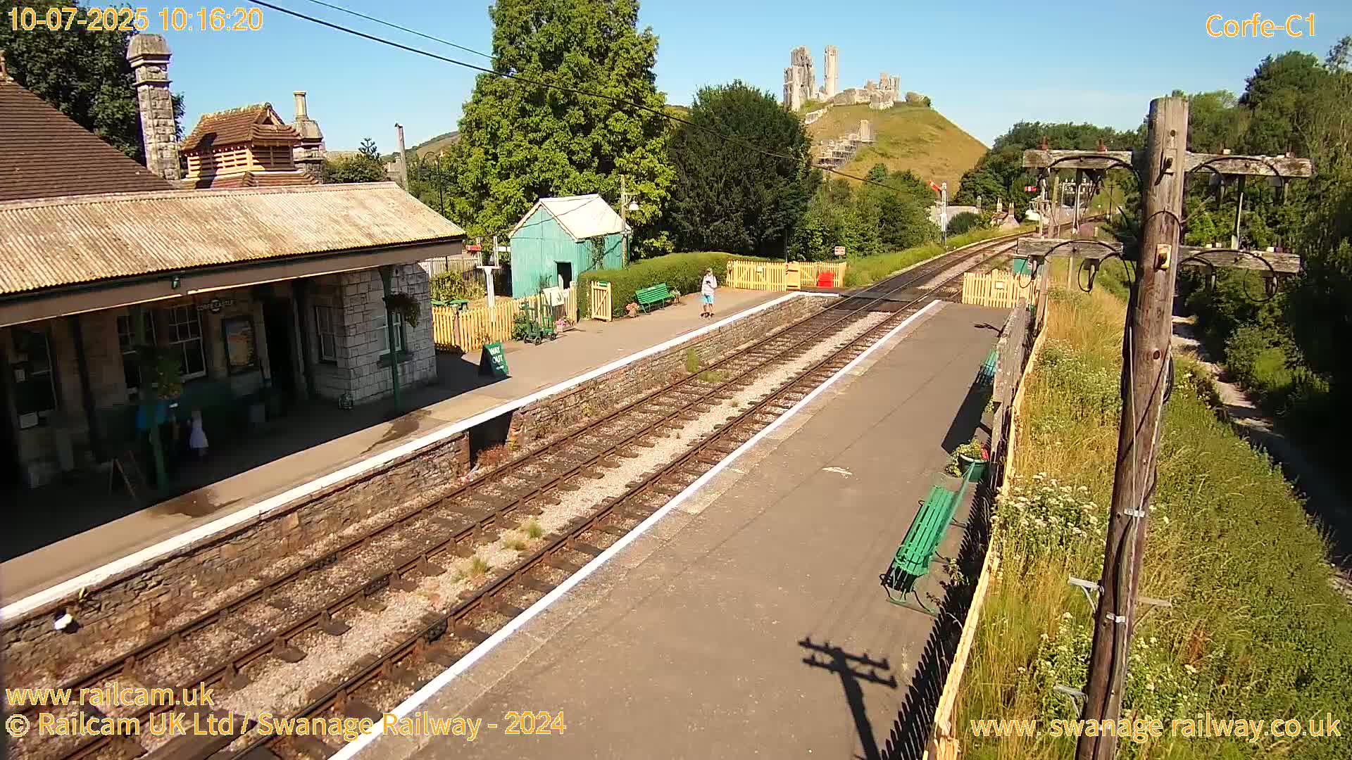 Corfe Castle View & Corfe Railway Station Live Cam - Purbeck, Dorset, South West, England, United Kingdom