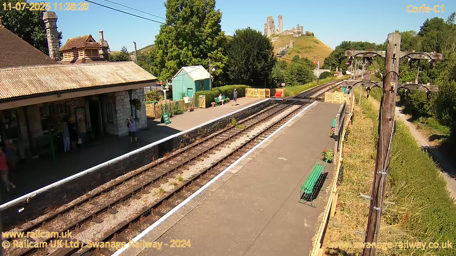 Corfe Castle View & Corfe Railway Station Live Cam - Purbeck, Dorset, South West, England, United Kingdom