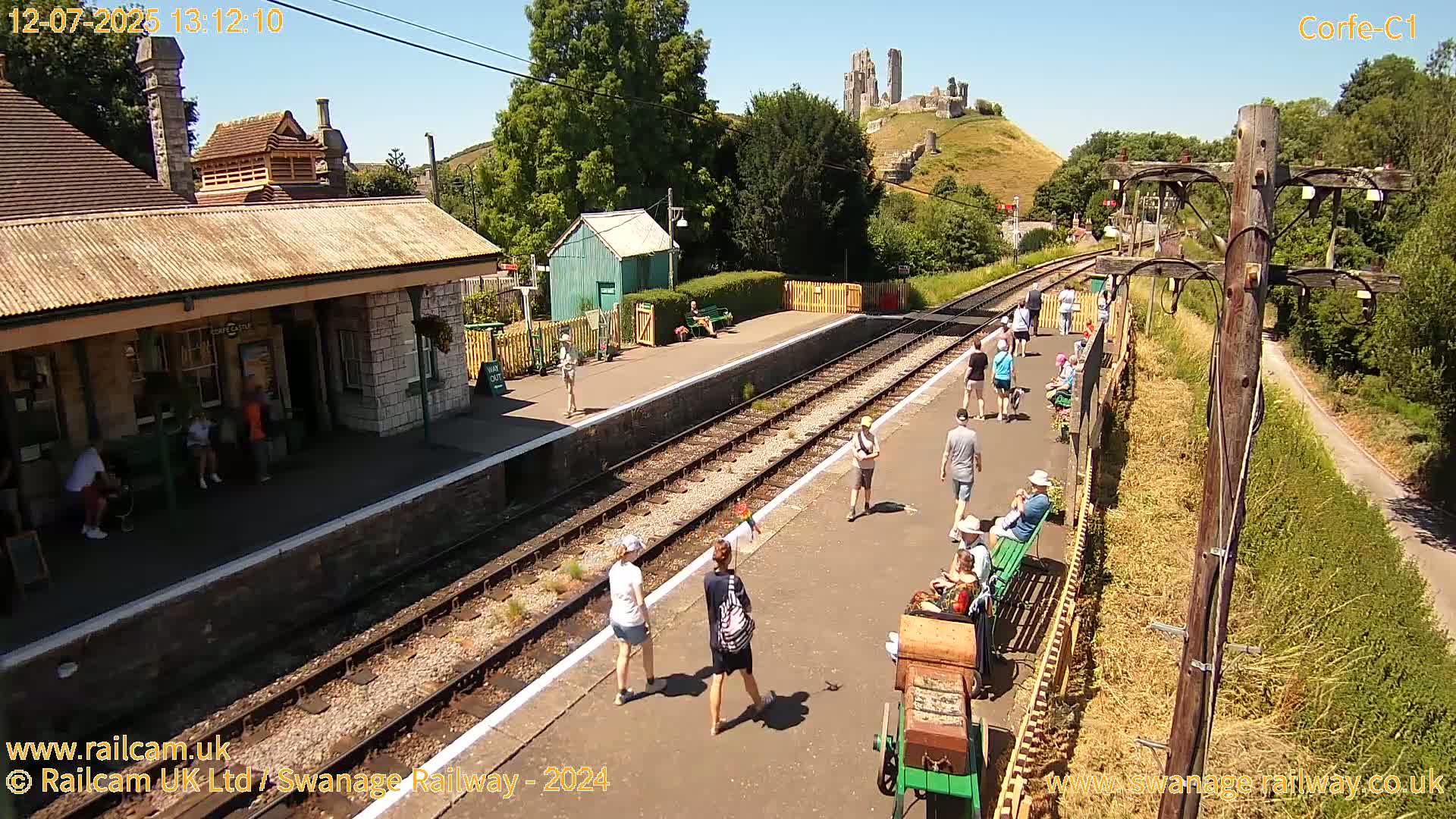 Corfe Castle View & Corfe Railway Station Live Cam - Purbeck, Dorset, South West, England, United Kingdom