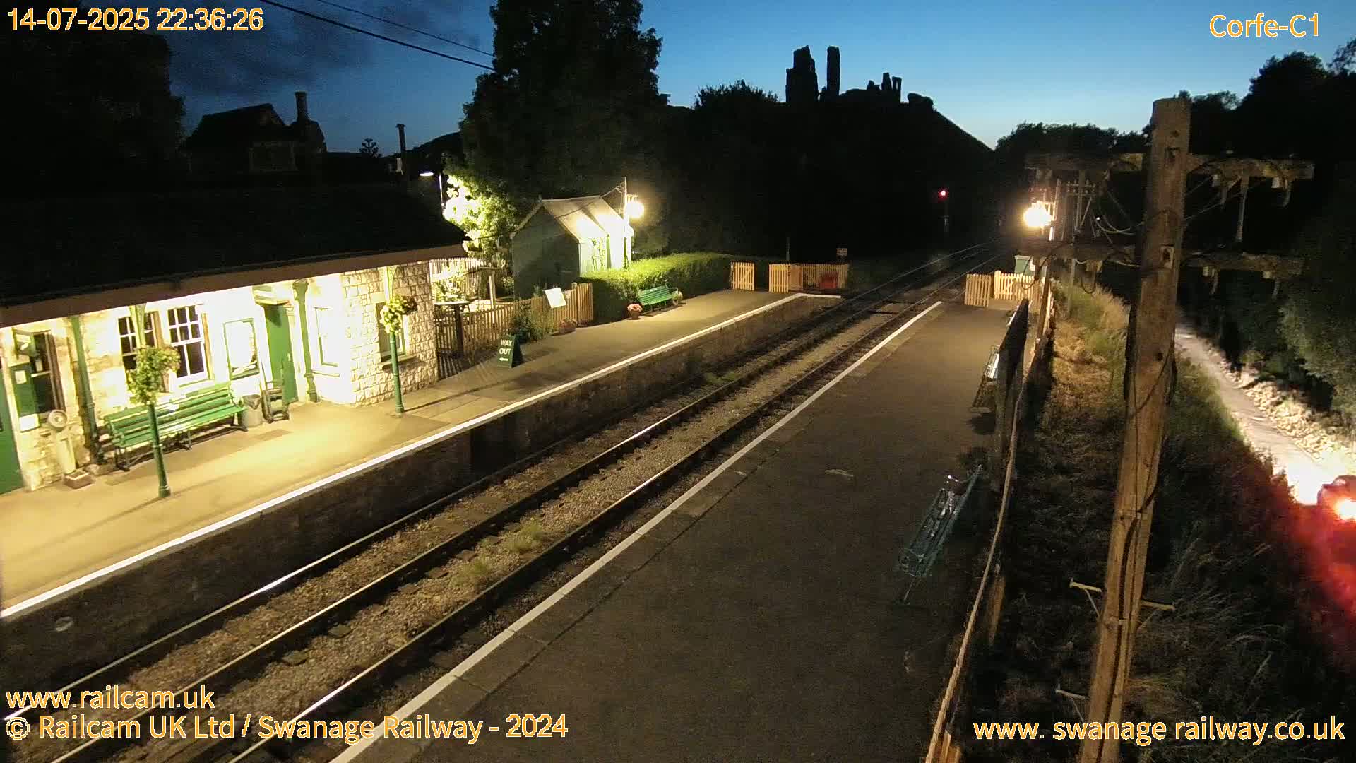 Corfe Castle View & Corfe Railway Station Live Cam - Purbeck, Dorset, South West, England, United Kingdom