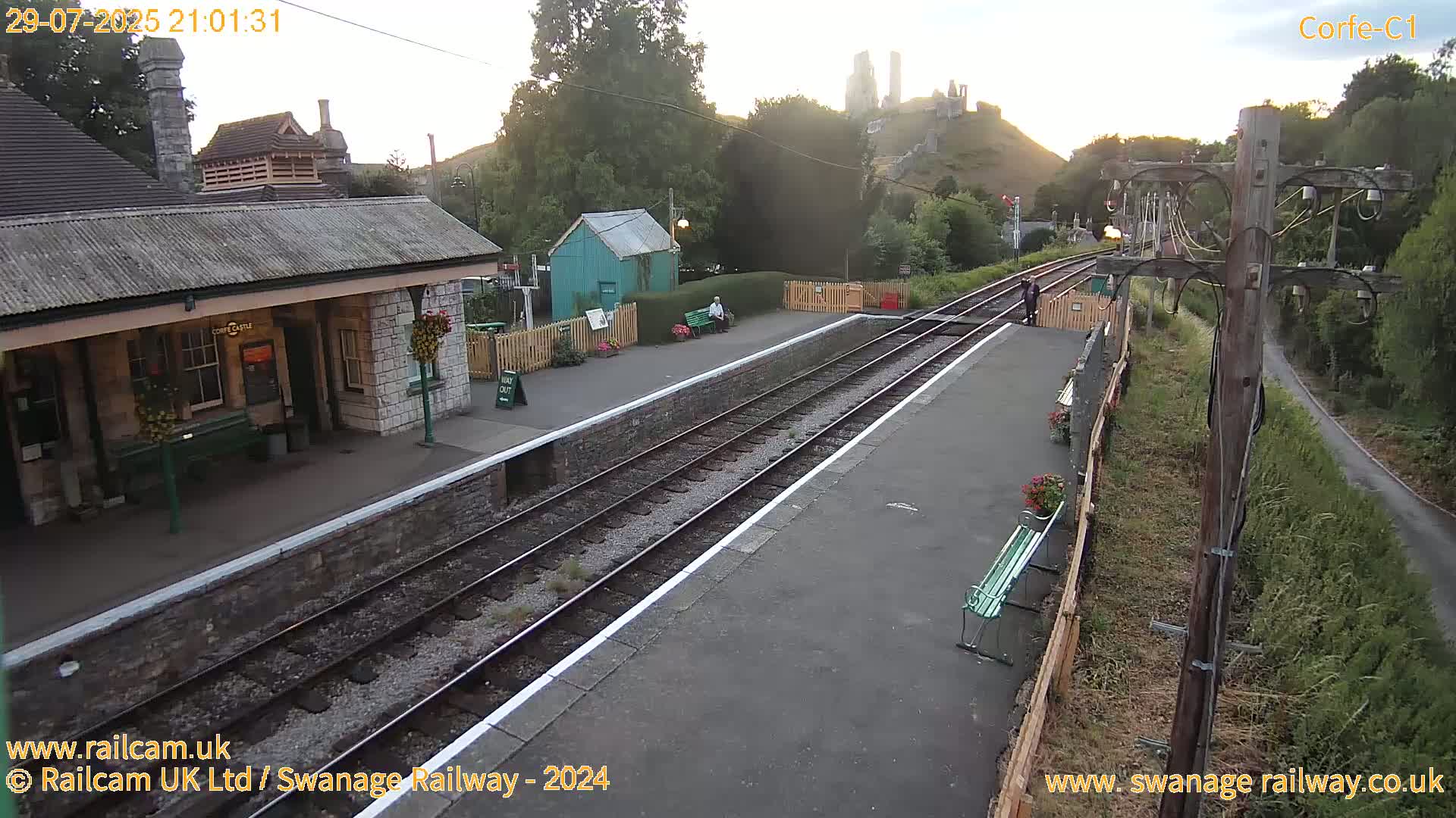 Corfe Castle View & Corfe Railway Station Live Cam - Purbeck, Dorset, South West, England, United Kingdom