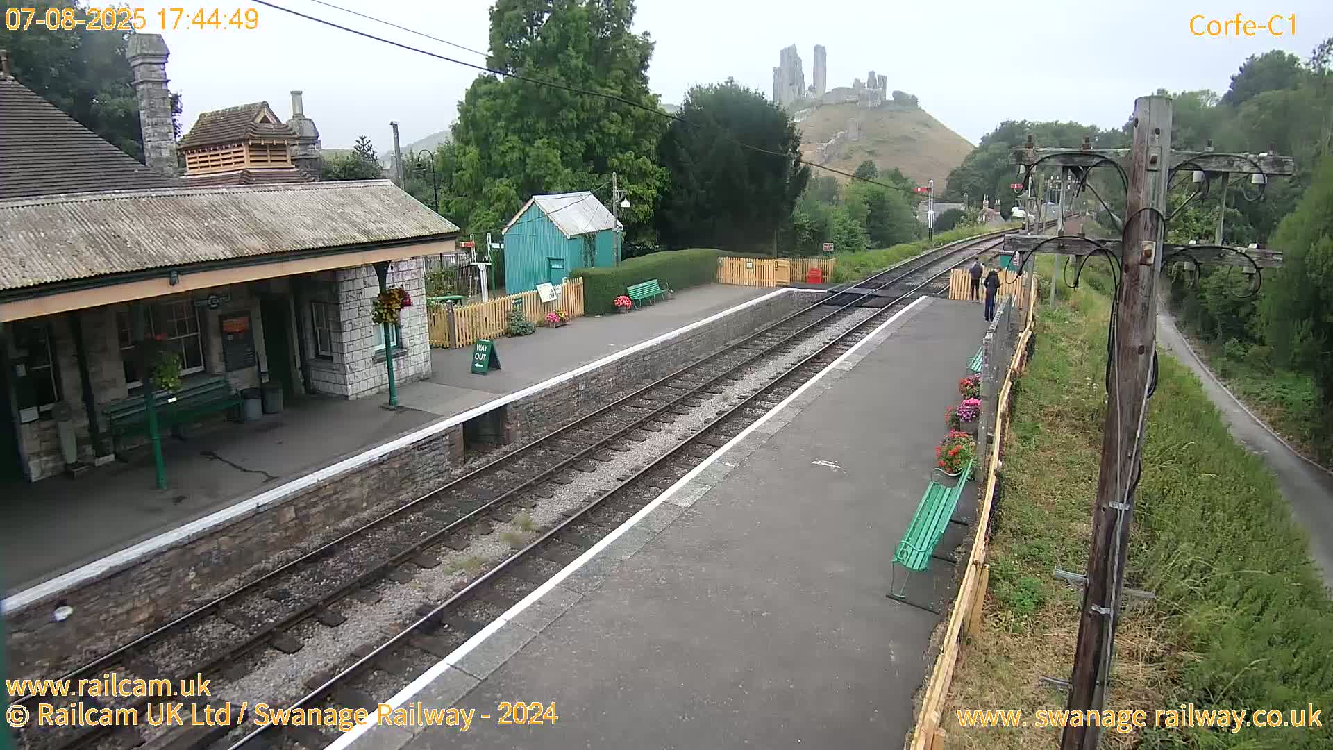 Corfe Castle View & Corfe Railway Station Live Cam - Purbeck, Dorset, South West, England, United Kingdom