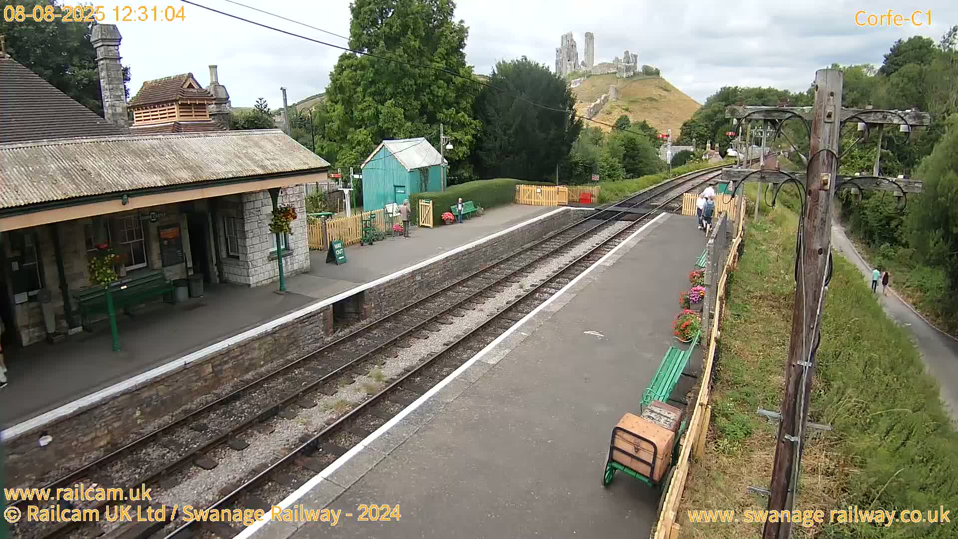 Corfe Castle View & Corfe Railway Station Live Cam - Purbeck, Dorset, South West, England, United Kingdom
