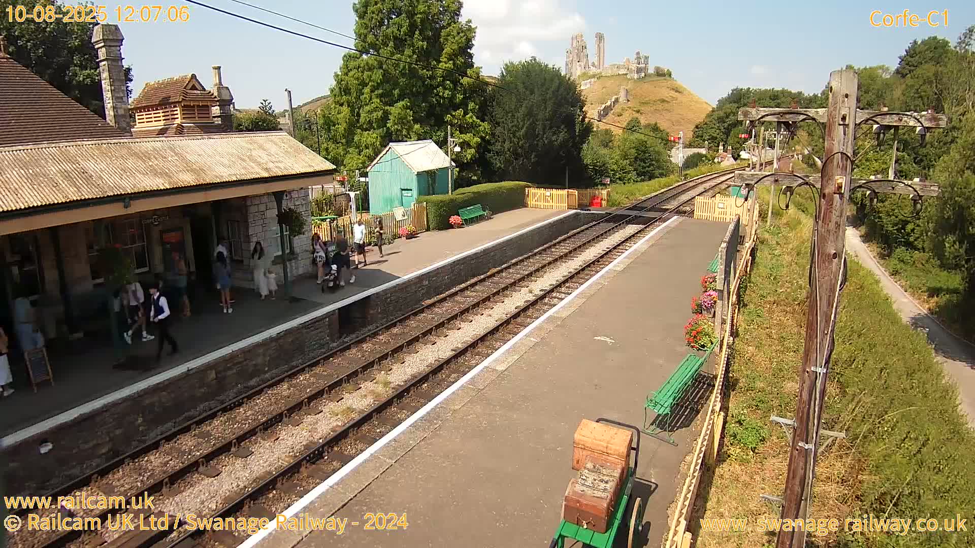 Corfe Castle View & Corfe Railway Station Live Cam - Purbeck, Dorset, South West, England, United Kingdom