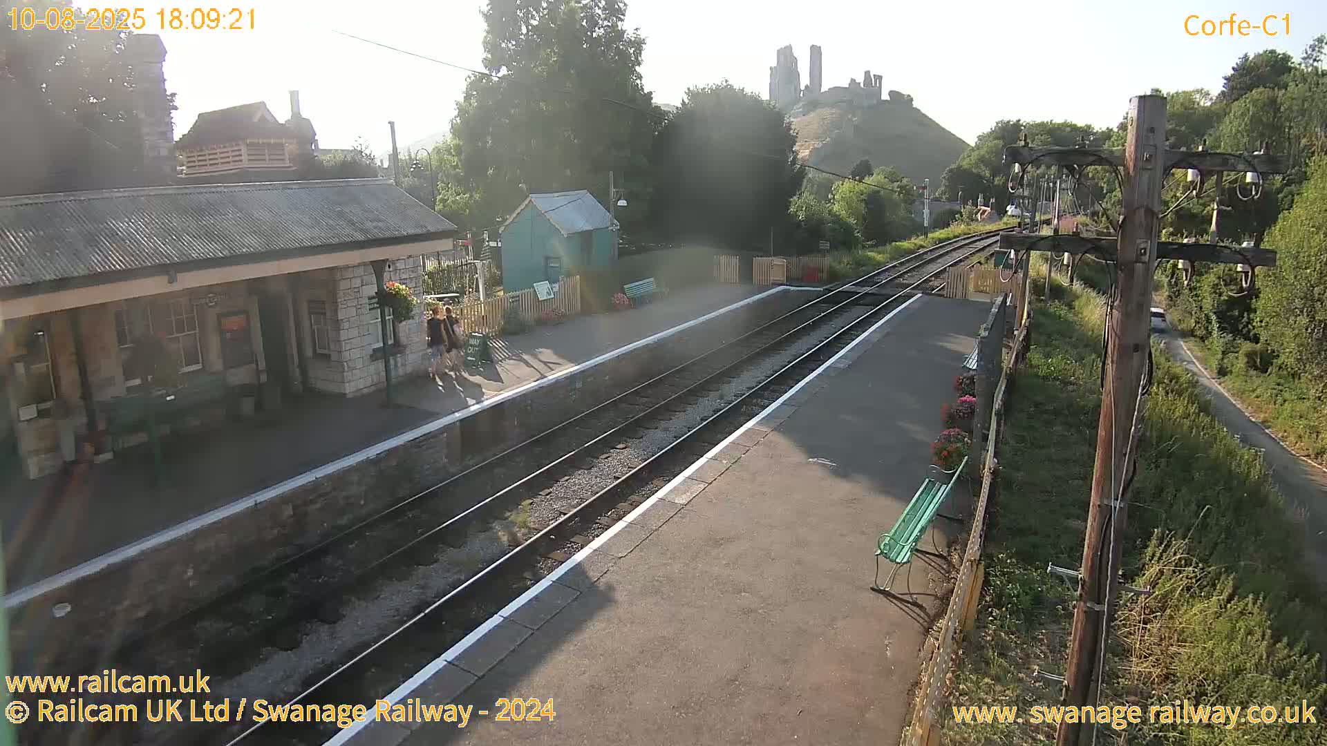 Corfe Castle View & Corfe Railway Station Live Cam - Purbeck, Dorset, South West, England, United Kingdom