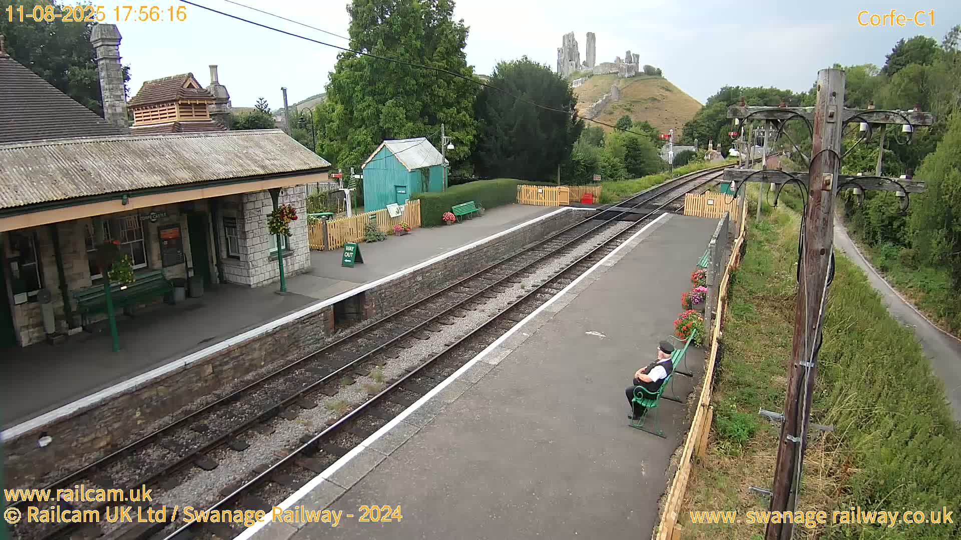 Corfe Castle View & Corfe Railway Station Live Cam - Purbeck, Dorset, South West, England, United Kingdom